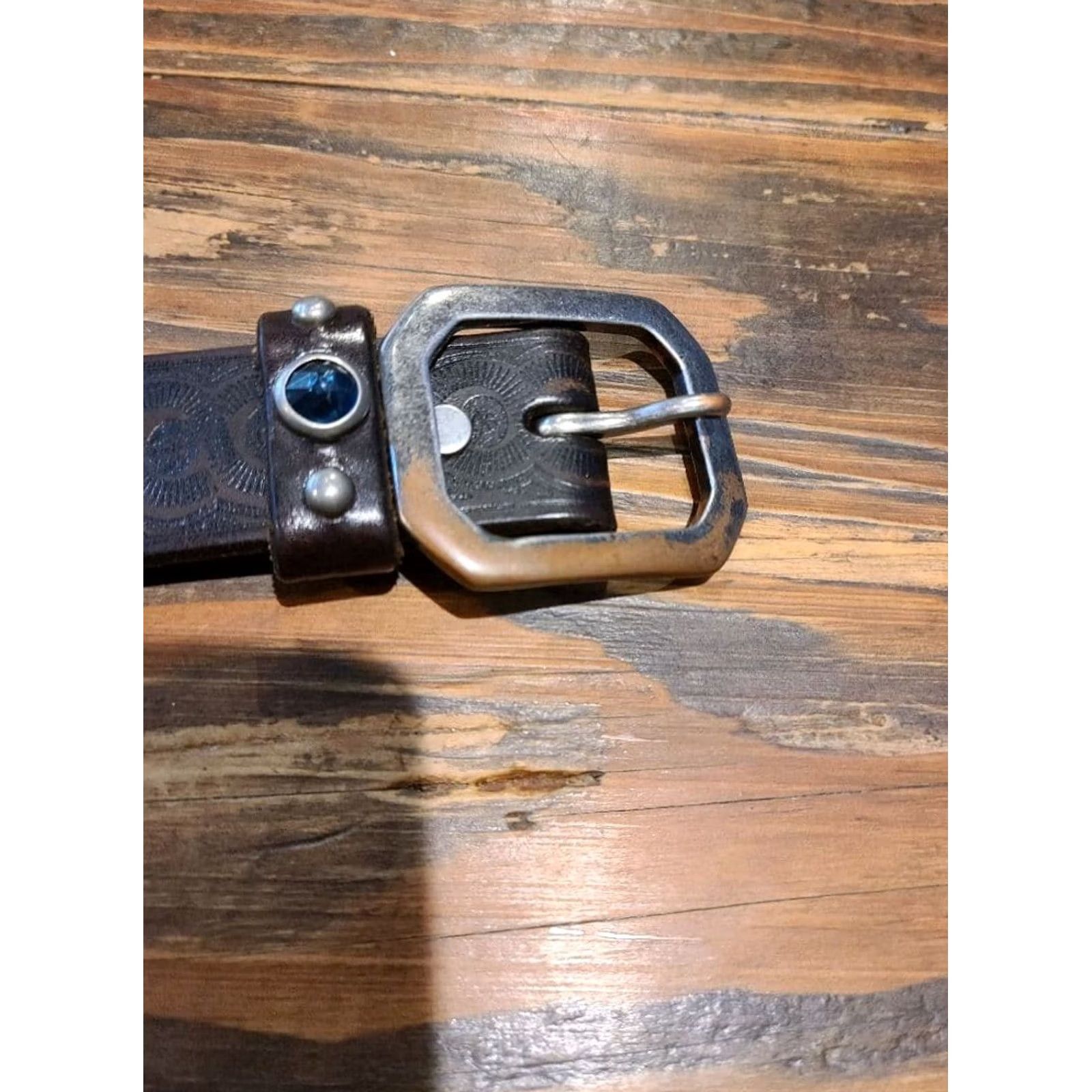Ralph Lauren RRL Ralph Lauren Studded Belt Square metal buckle Brown Leather Size 32 Men Size 32 - 8 Thumbnail