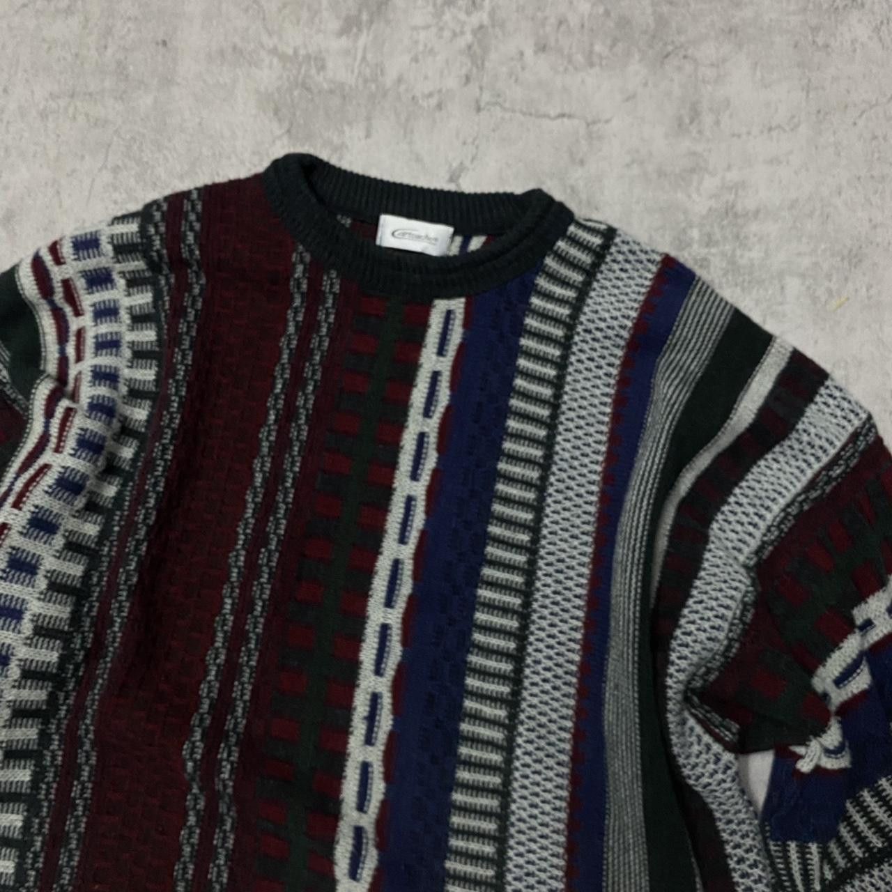 Other 80s vintage striped knit sweater in black and multi-colour Size US L / EU 52-54 / 3 - 2 Thumbnail