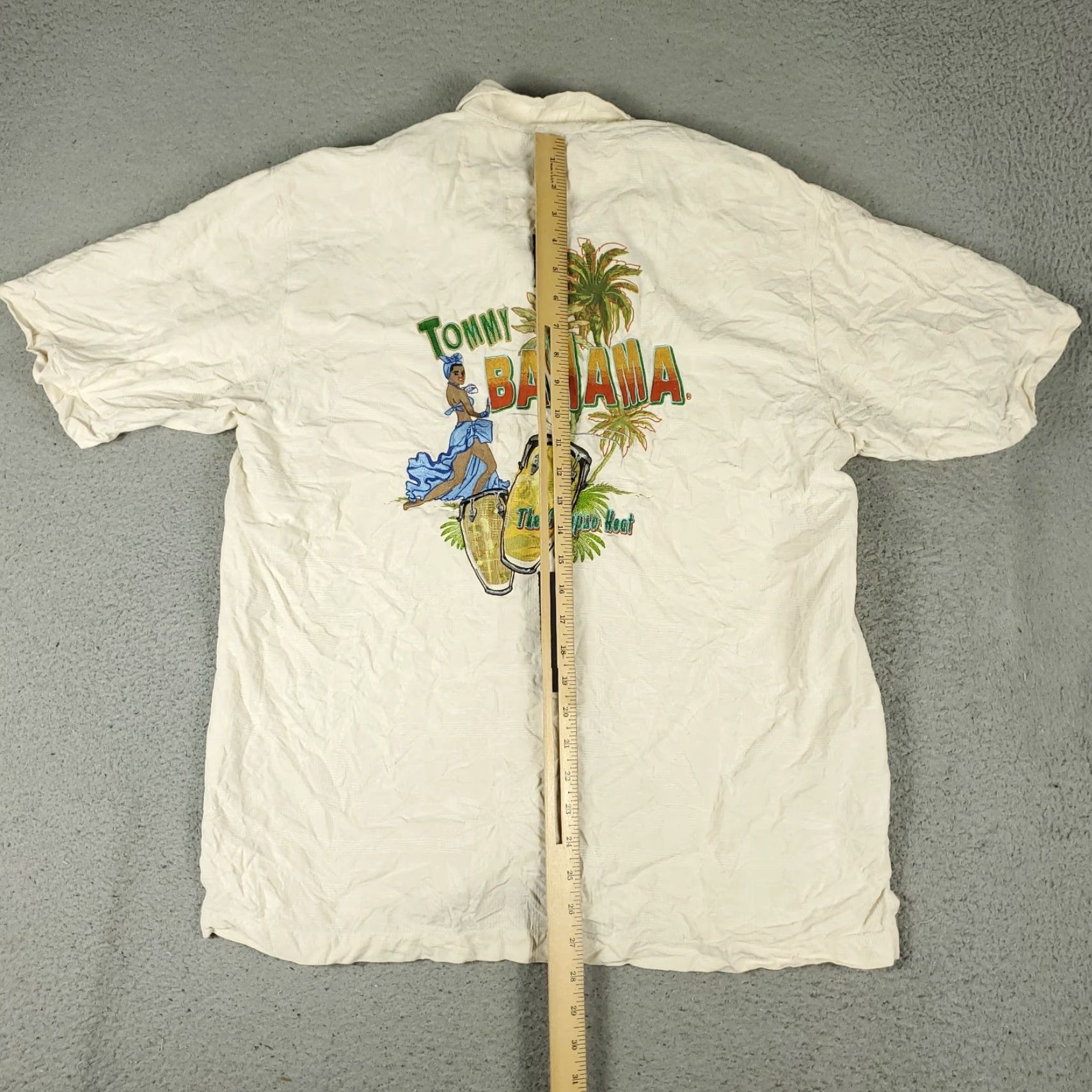 Tommy Bahama Tommy Bahama Shirt Mens Medium Beige Silk Hawaiian Short Sleeve Button-Up Collared 1940s-Modern Tropical Mens Shirts Size US M / EU 48-50 / 2 - 6 Thumbnail