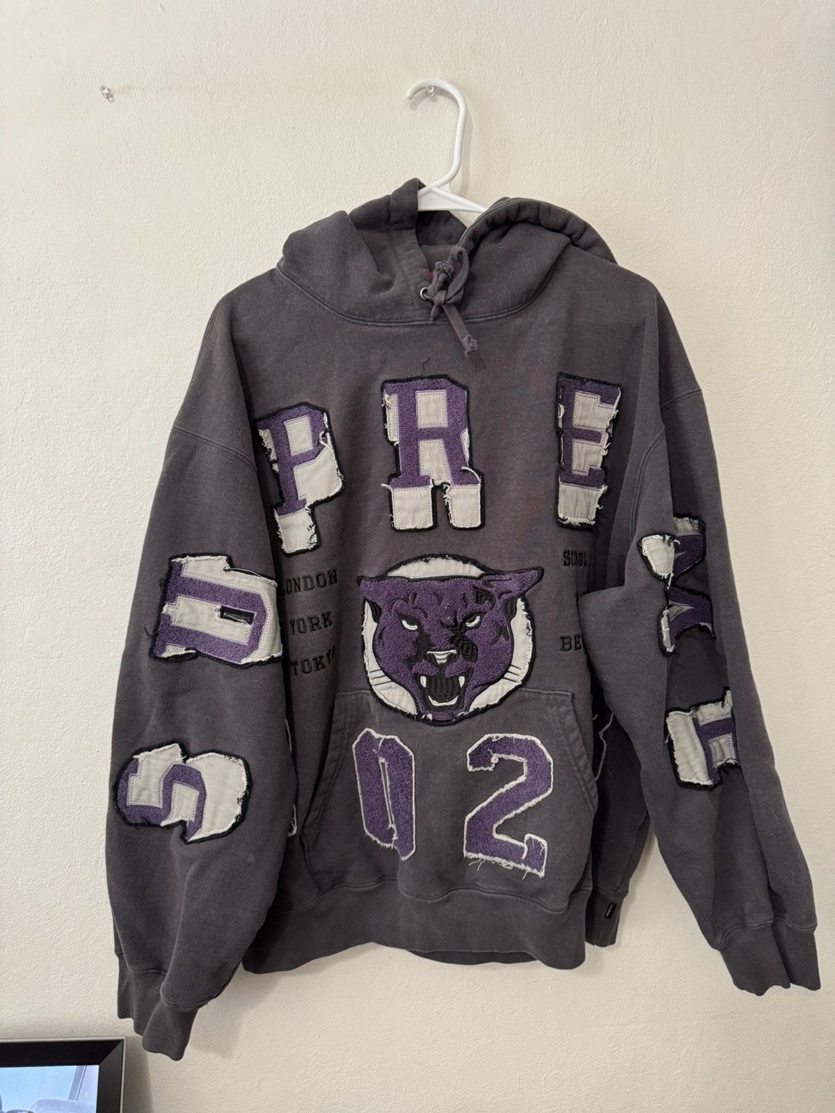 Supreme Washed Panther Hooded Sweatshirt (FW23) - $178