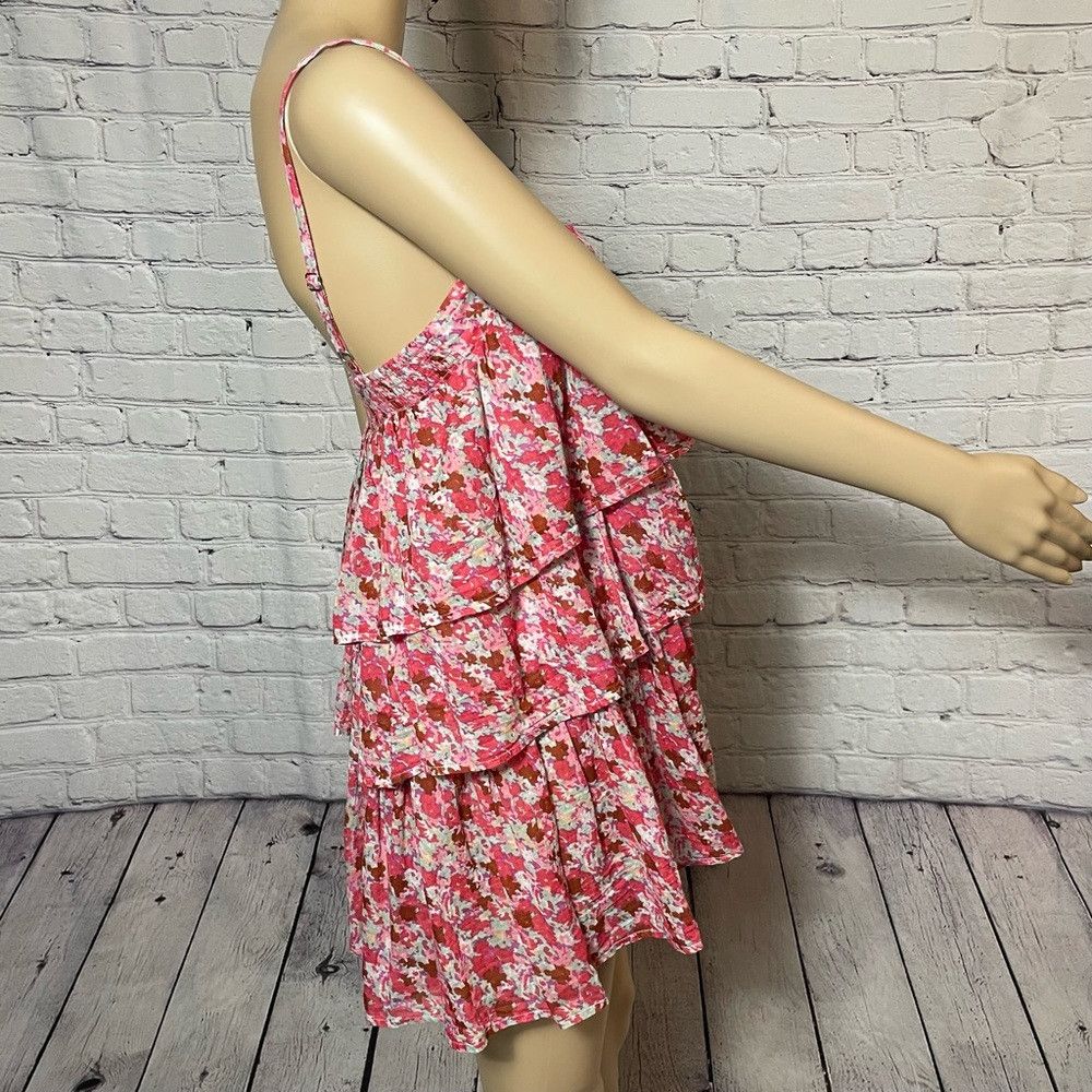 Free People NWT New $108 Free People Talia Tiered Pink Floral Tank Mini Size M / US 6-8 / IT 42-44 - 3 Thumbnail