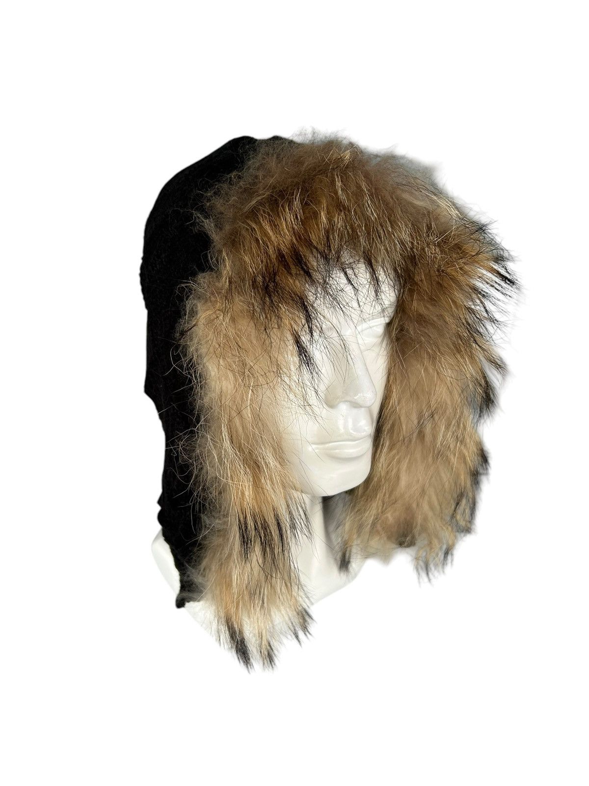 Japanese Brand × Kapital × Vintage Japanese Punk Bondage Style Knitt Fur big Beanie Balaclava ☠️ Size ONE SIZE - 8 Thumbnail