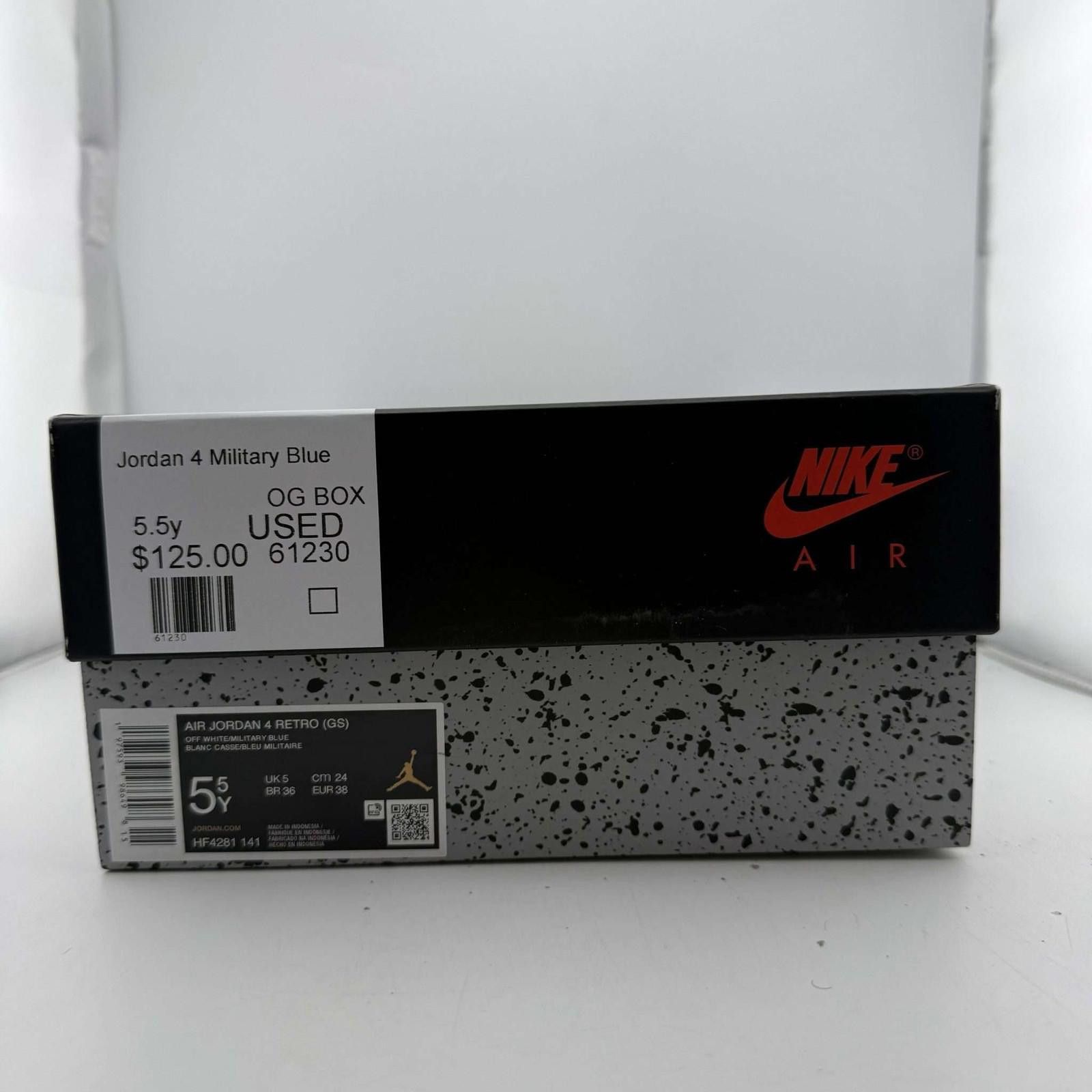 Nike Nike Air Jordan 4 Military Blue 5.5Y Used OG Box Size US 5 / EU 37 - 8 Thumbnail
