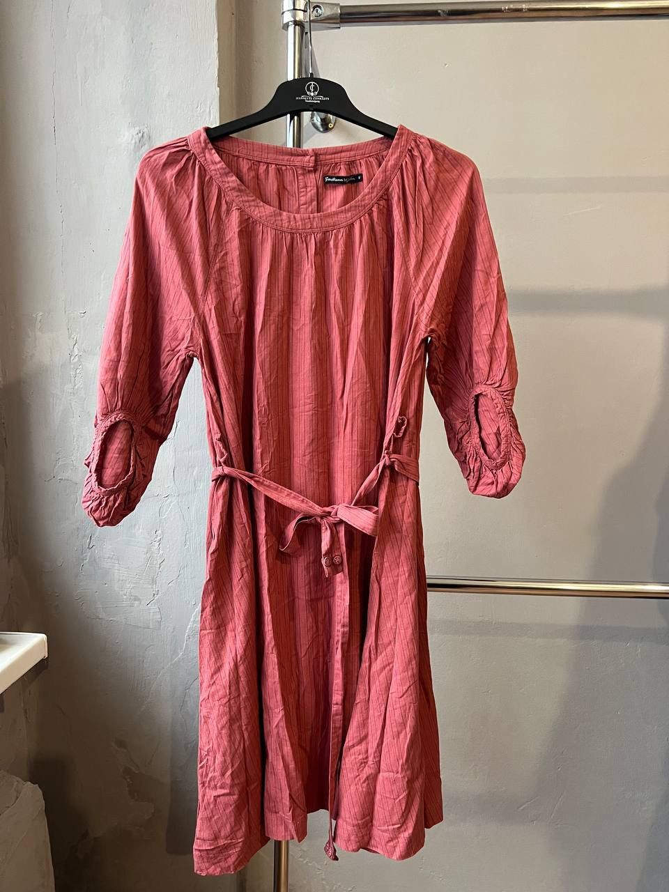 Gudrun Sjoden GUDRUN SJODEN PINK ORGANIC COTTON CASUAL MIDI DRESS SIZE M Size M / US 6-8 / IT 42-44 - 2 Thumbnail