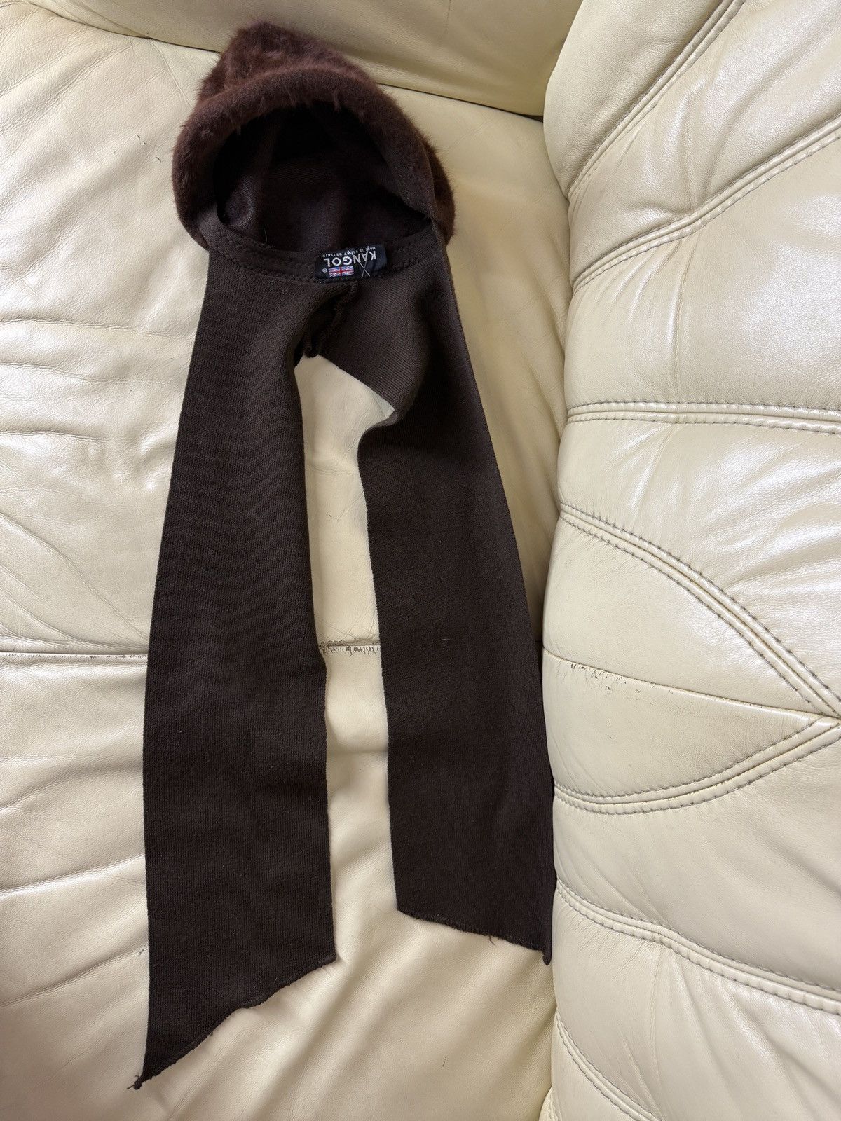 Kangol Vintage Brown Kangol Fur Hat With Scarf Size ONE SIZE - 5 Thumbnail