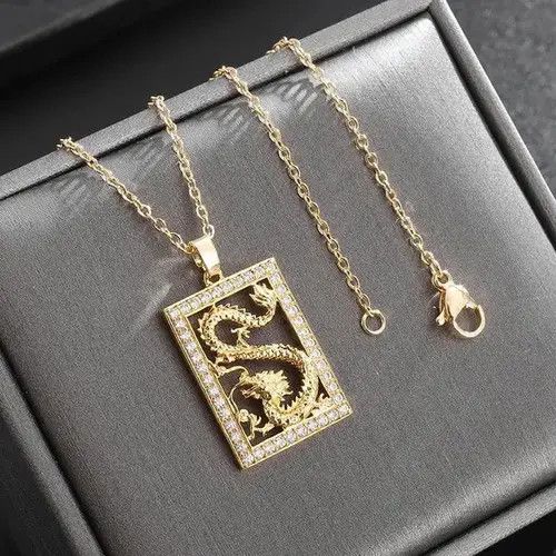 VIBE Golden Zircon Dragon Necklace Size ONE SIZE - 3 Thumbnail