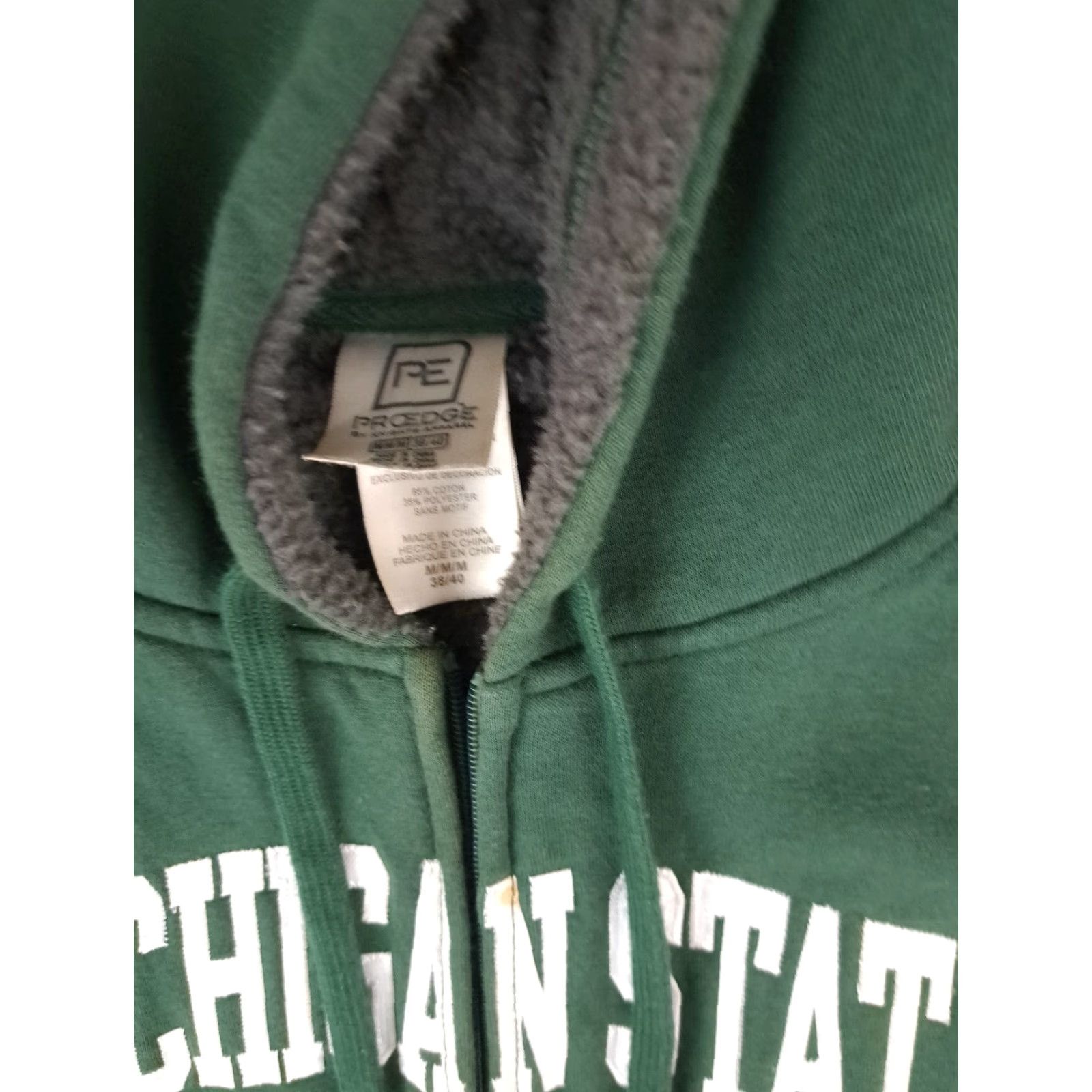 Vintage VINTAGE Michigan State Spartans Zip-Up Insulated Hooded Jacket M Pro Edge Green Basketball Hoodie Mens Womens Unisex Adults Jacket Size US M / EU 48-50 / 2 - 2 Thumbnail
