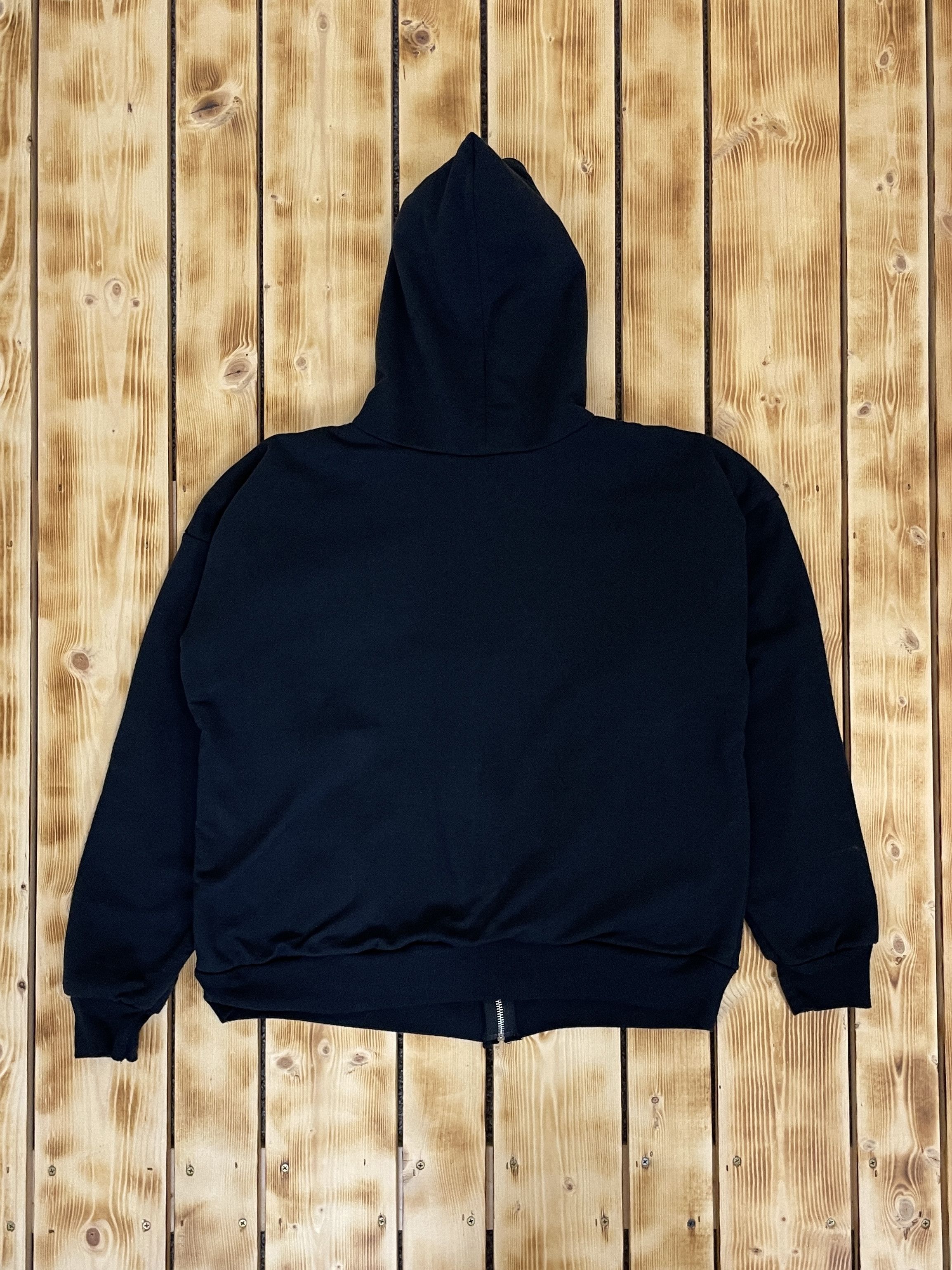 Other Vintage Basic Waffle Lined Black Zip Up Hoodie Size US L / EU 52-54 / 3 - 12 Thumbnail