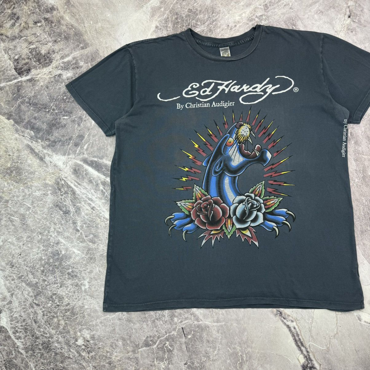Christian Audigier × Ed Hardy Vintage Ed Hardy T shirt Pantera Roses Christian Audigier XL Size US XL / EU 56 / 4 - 14 Thumbnail