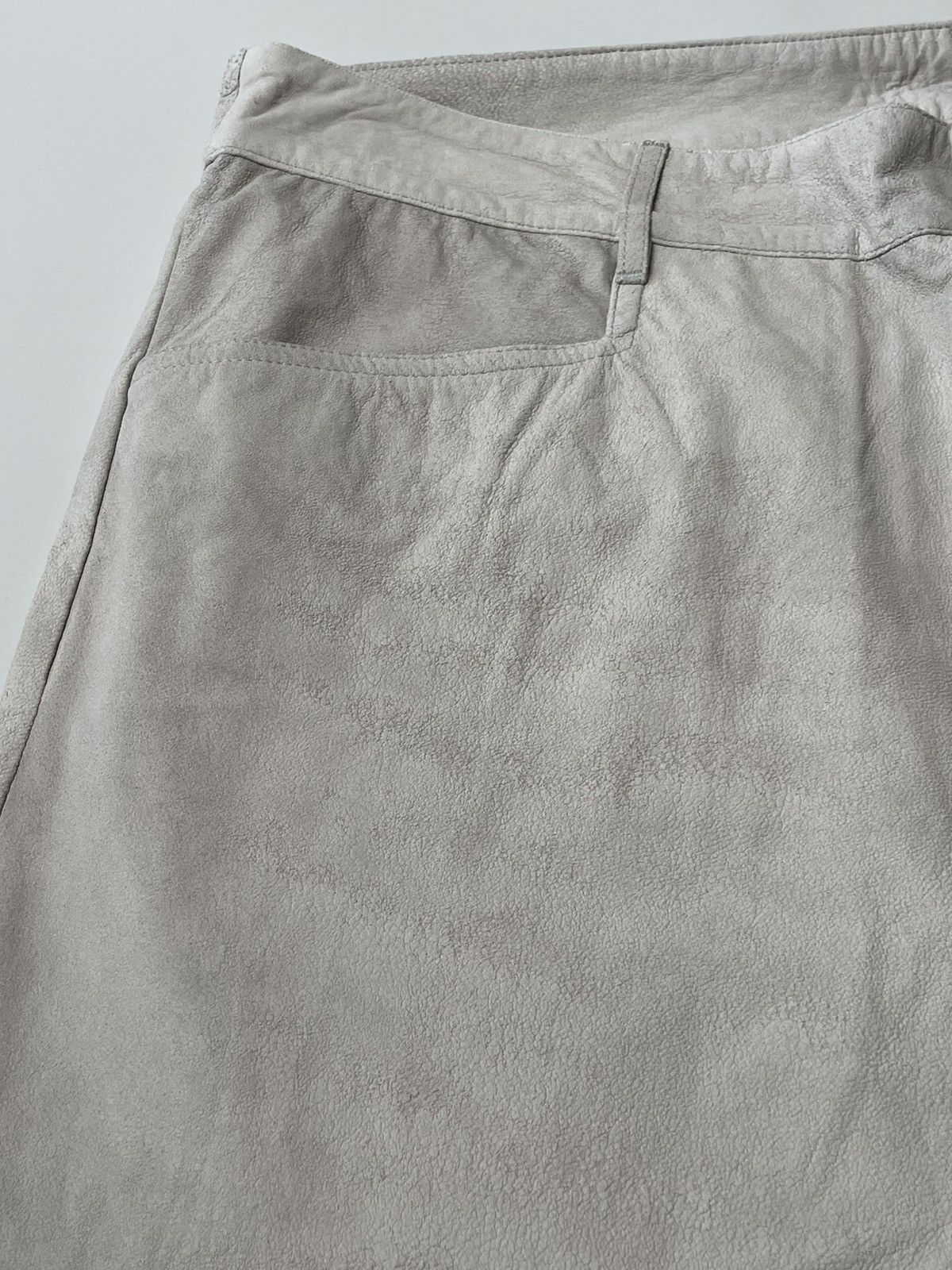Rick Owens Rick Owens SS21 Blistered Leather Tyrone Cut Oyster Pants Size US 33 - 7 Thumbnail