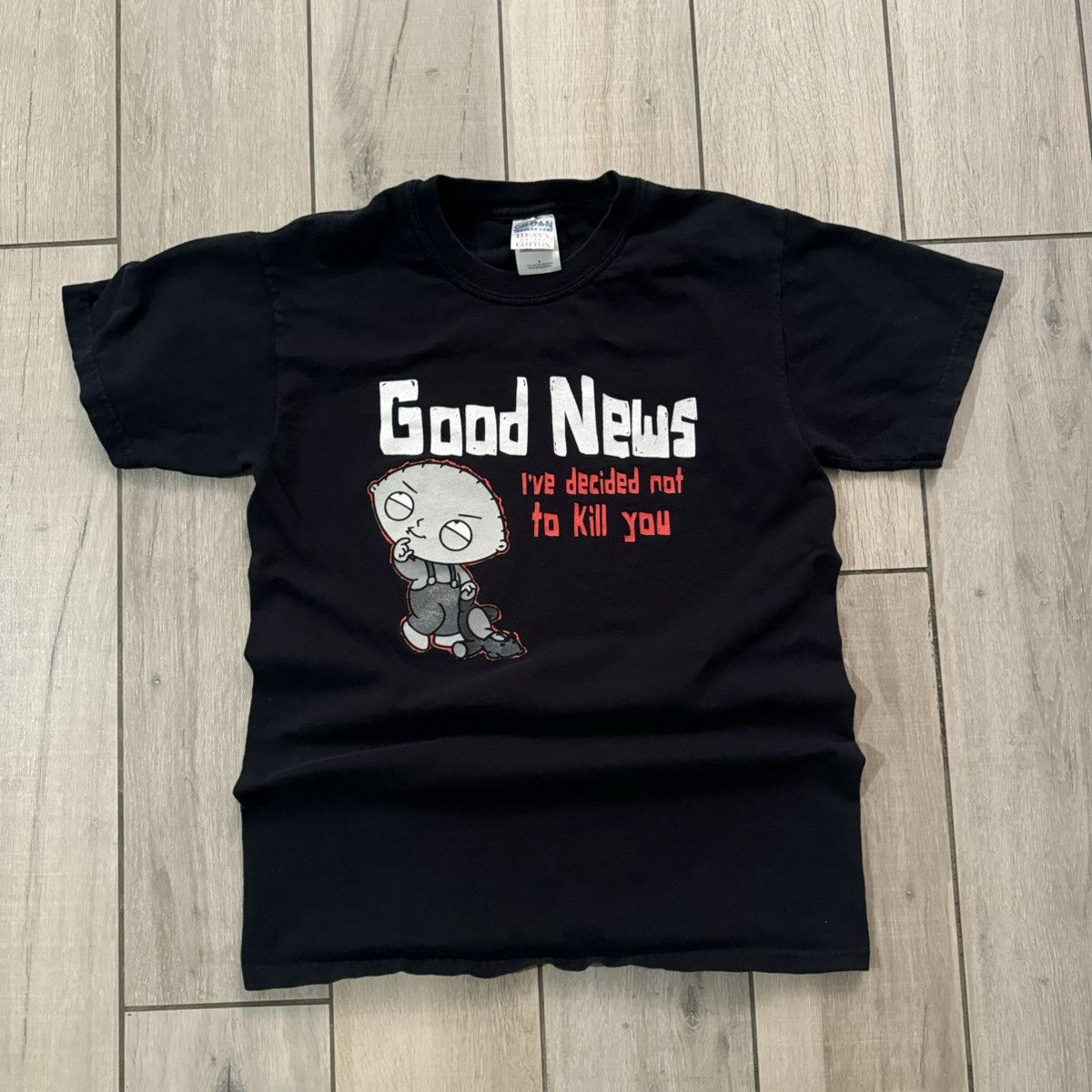 JNCO × Stussy Vintage Y2K Black And Red Family Guy Humor Graphic Tee Small Size US S / EU 44-46 / 1 - 1 Thumbnail