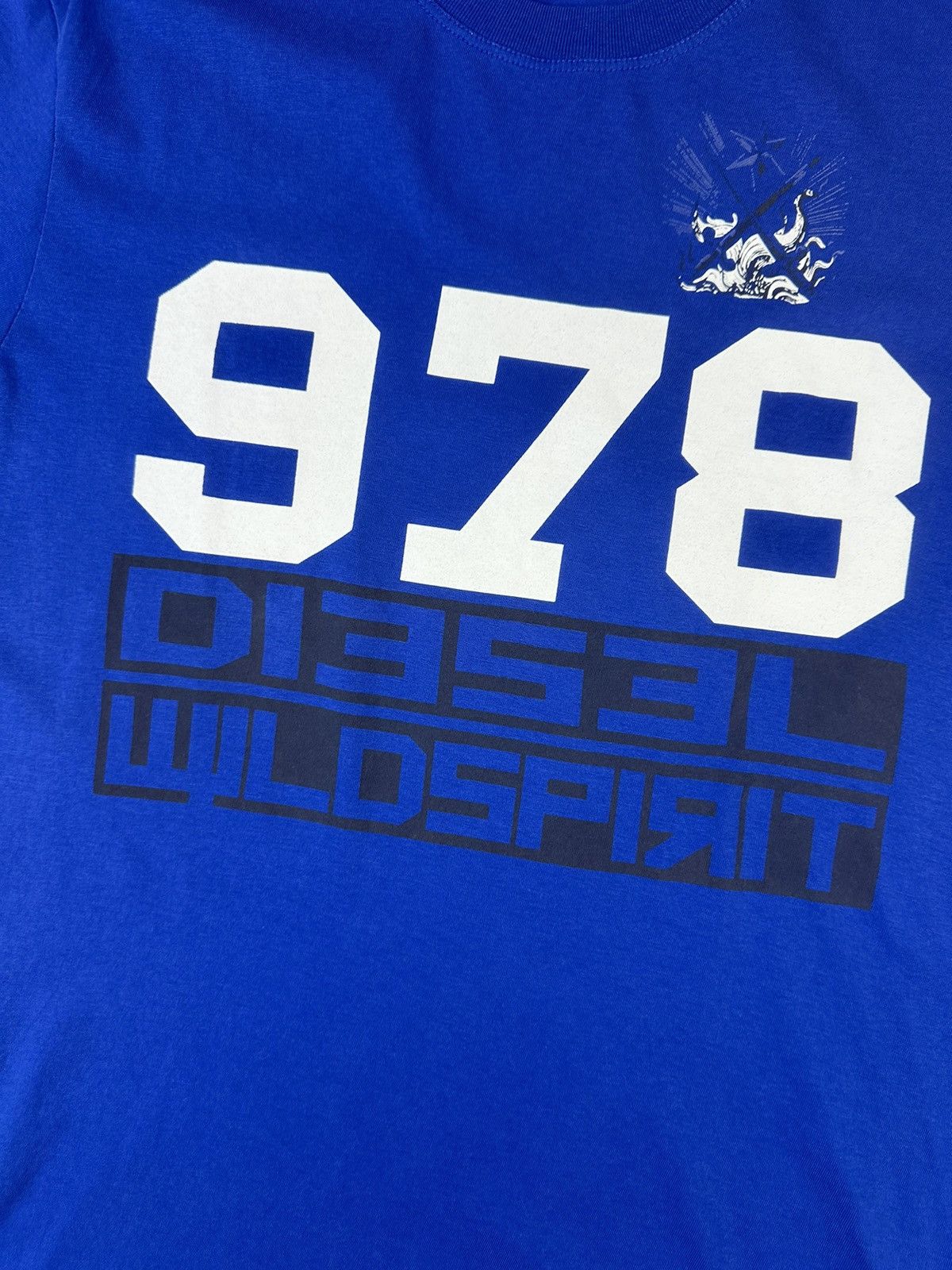 Diesel Diesel 978 Overprint Logo Mens Blue T-Shirt Size US M / EU 48-50 / 2 - 3 Thumbnail