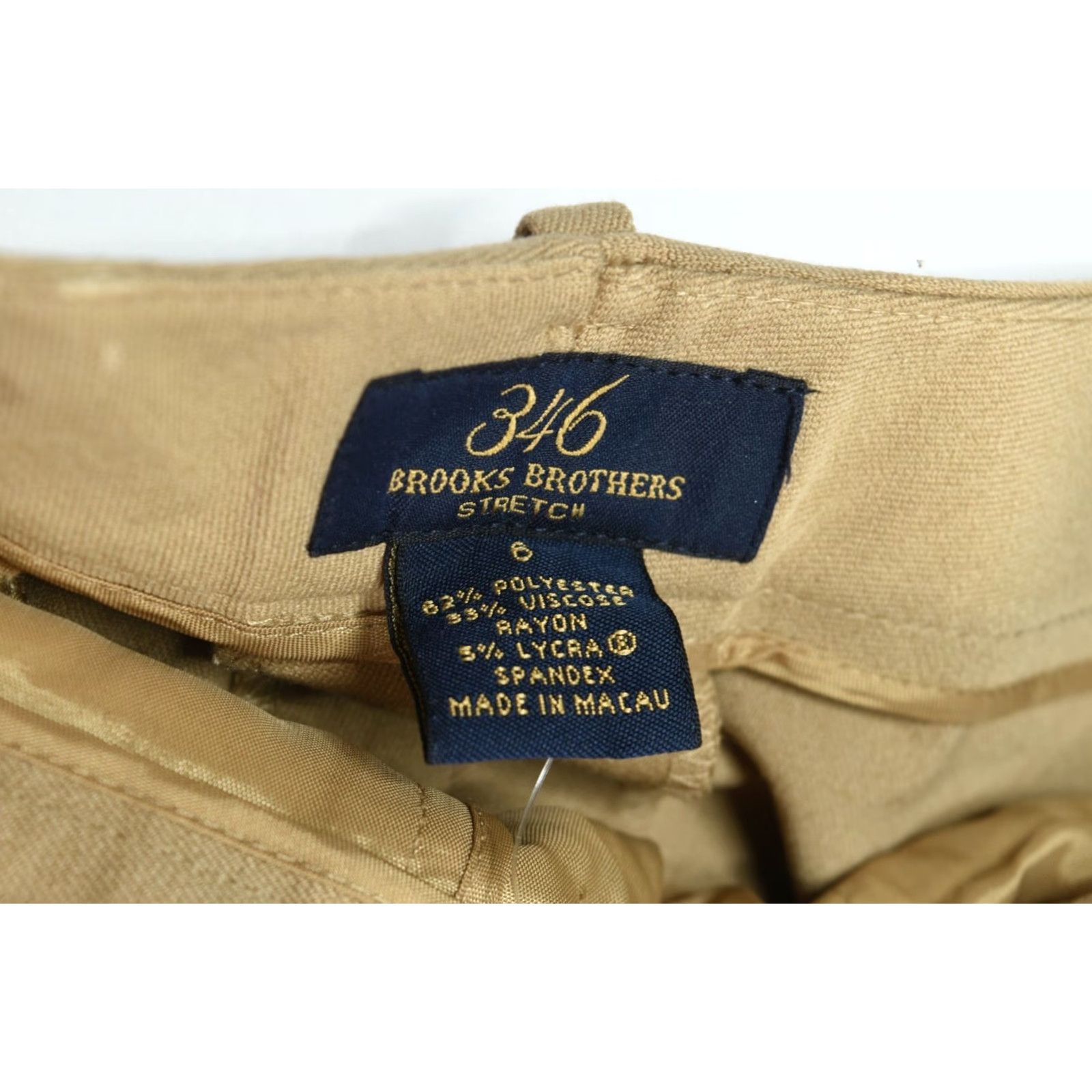 Brooks Brothers Brooks Brothers 346 Trousers Beige Khaki Straight Leg Stretch Relaxed Womens 6 д Size 28" / US 6 / IT 42 - 6 Thumbnail