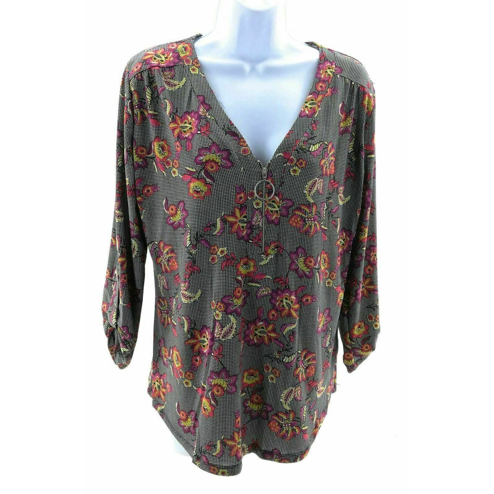 Other Cure Multi-Color Floral V Neck Top - Size Small Size S / US 4 / IT 40 - 1 Thumbnail