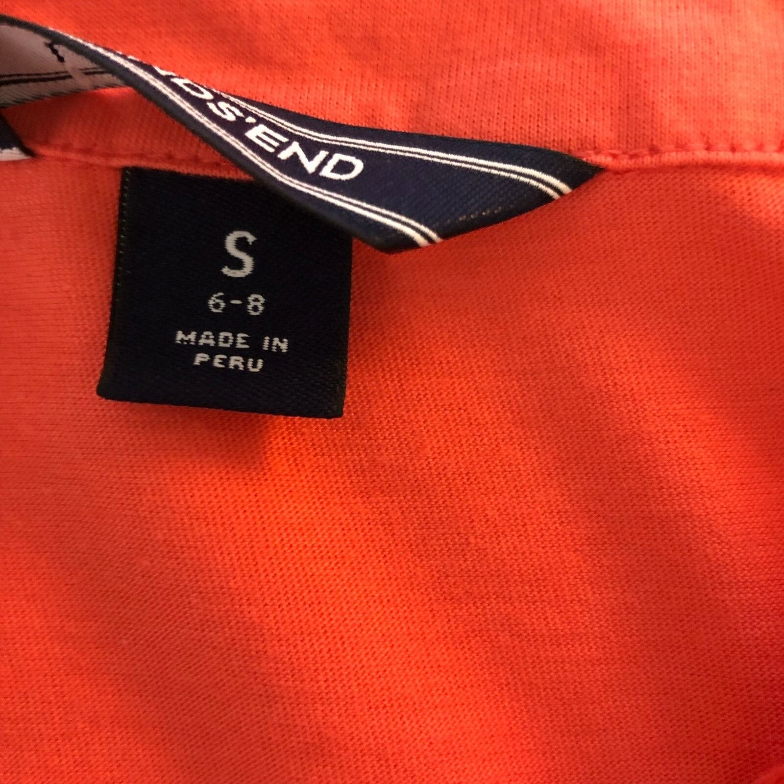 Lands' End Lands End Womens Popover Blouse Cap Sleeve V Neck Orange Cot Size S / US 4 / IT 40 - 4 Thumbnail