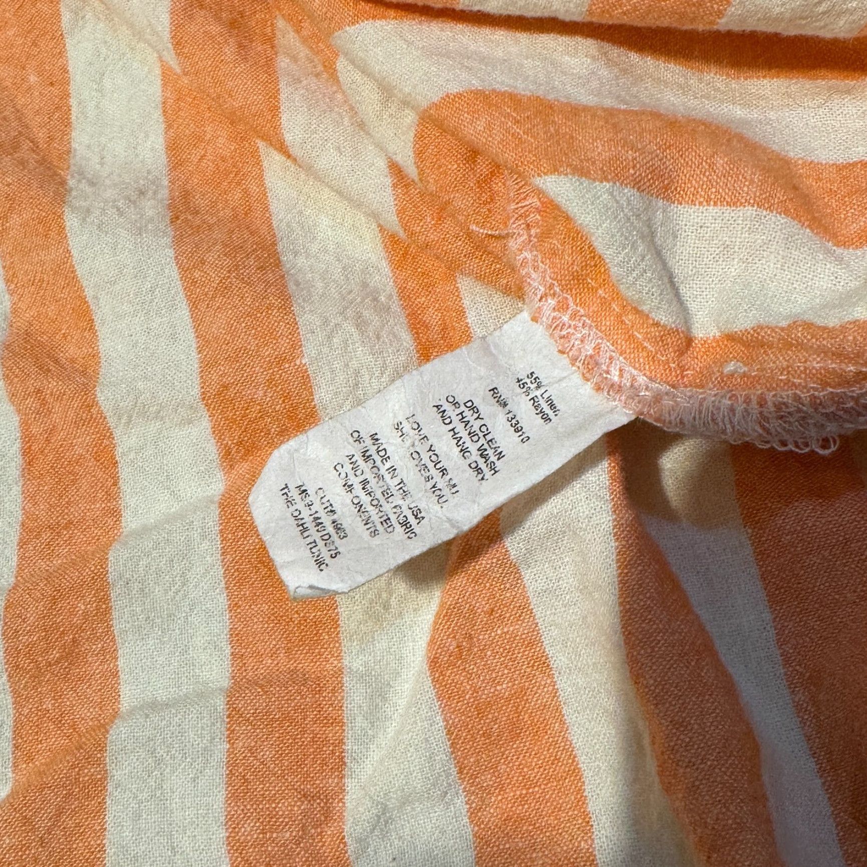 Show Me Your MuMu Show Me Your MuMu Tunic Orange Striped Linen Button Up Blouse - M Pocket Womens Shirt Casual Travel Size M / US 6-8 / IT 42-44 - 5 Thumbnail