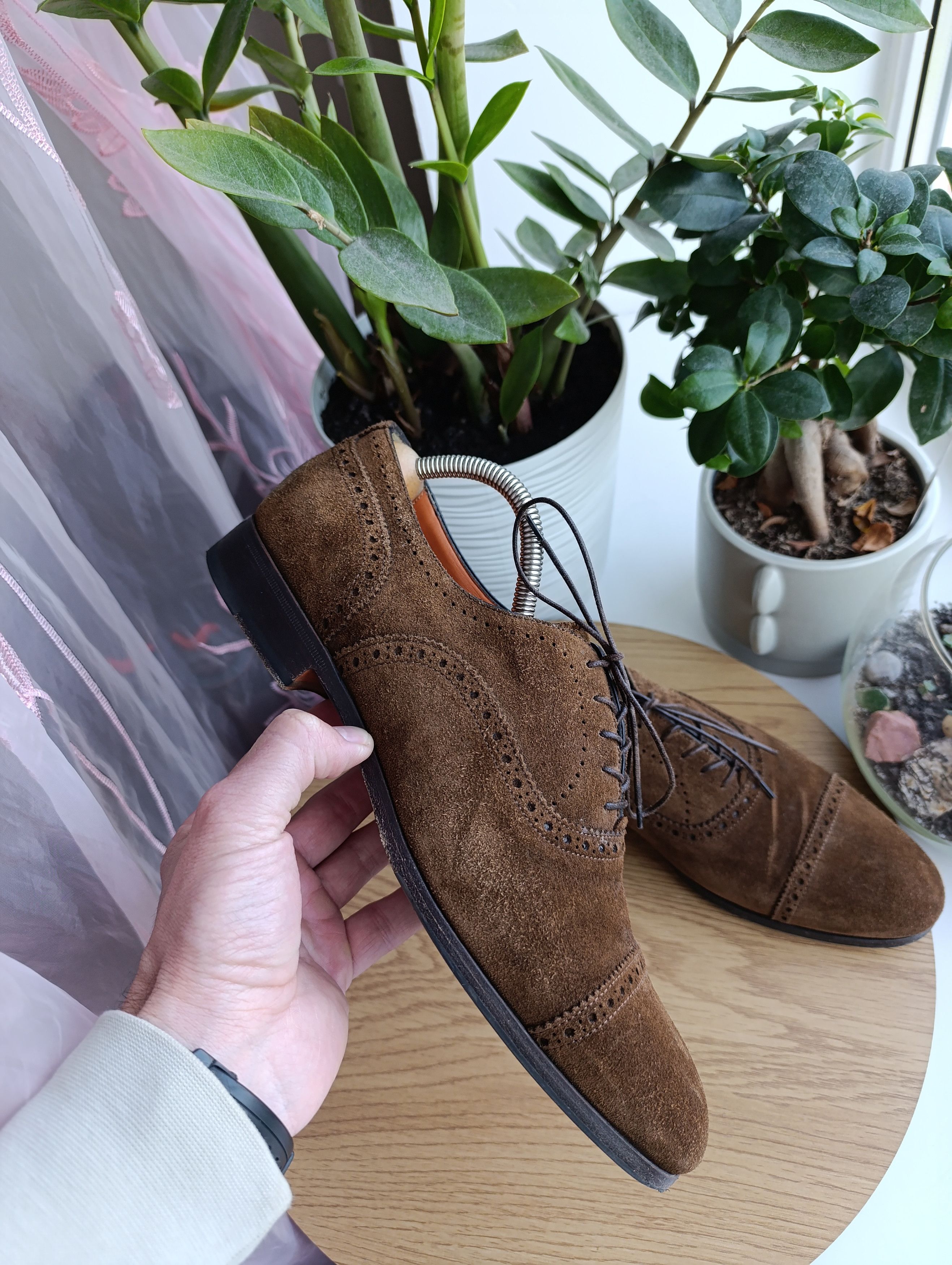 Designer × Santoni SANTONI MENS SUIDE OXFORD Size US 8.5 / EU 41-42 - 3 Thumbnail