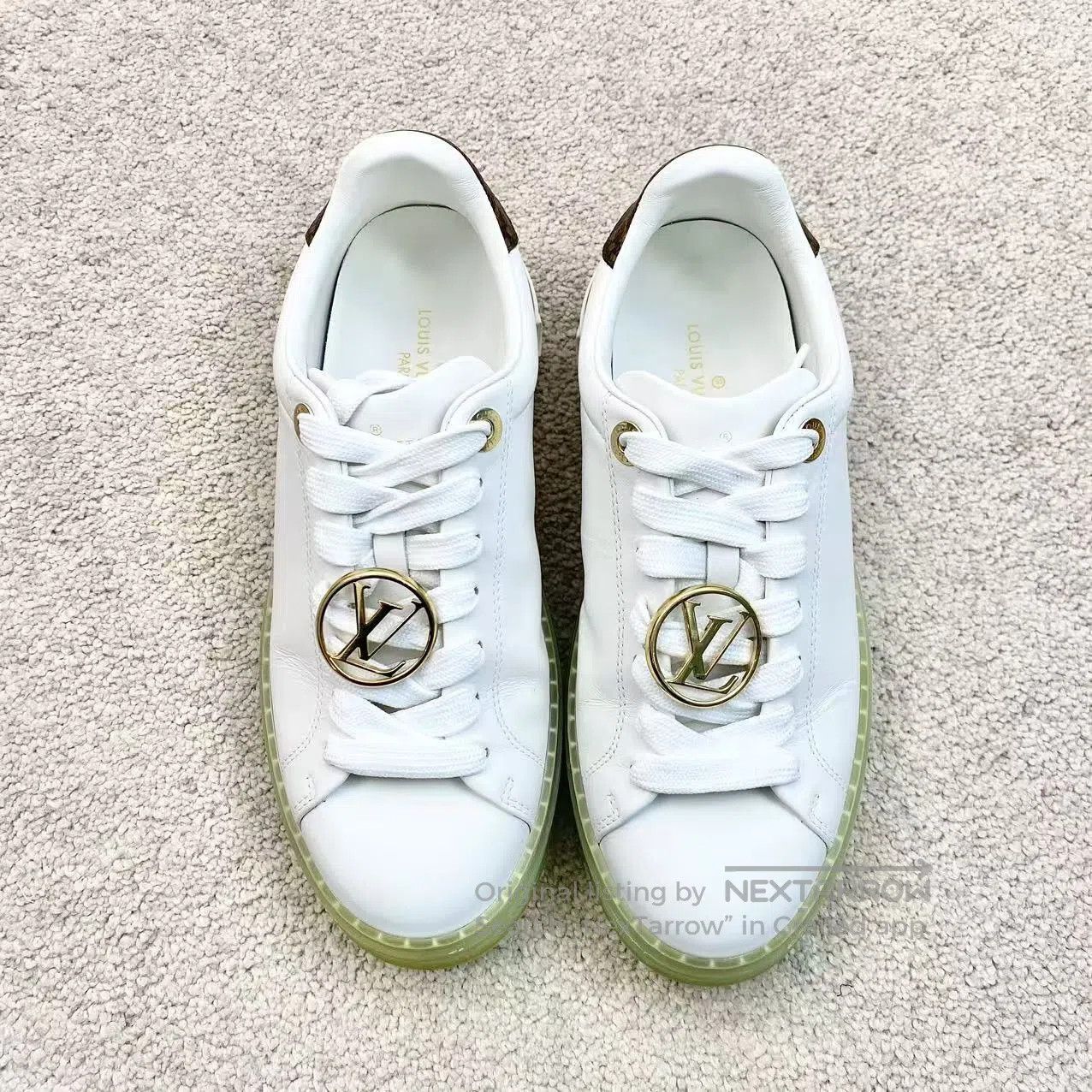 Louis Vuitton Louis Vuitton Gold logo white casual shoes| Size US 5 / IT 35 - 2 Thumbnail