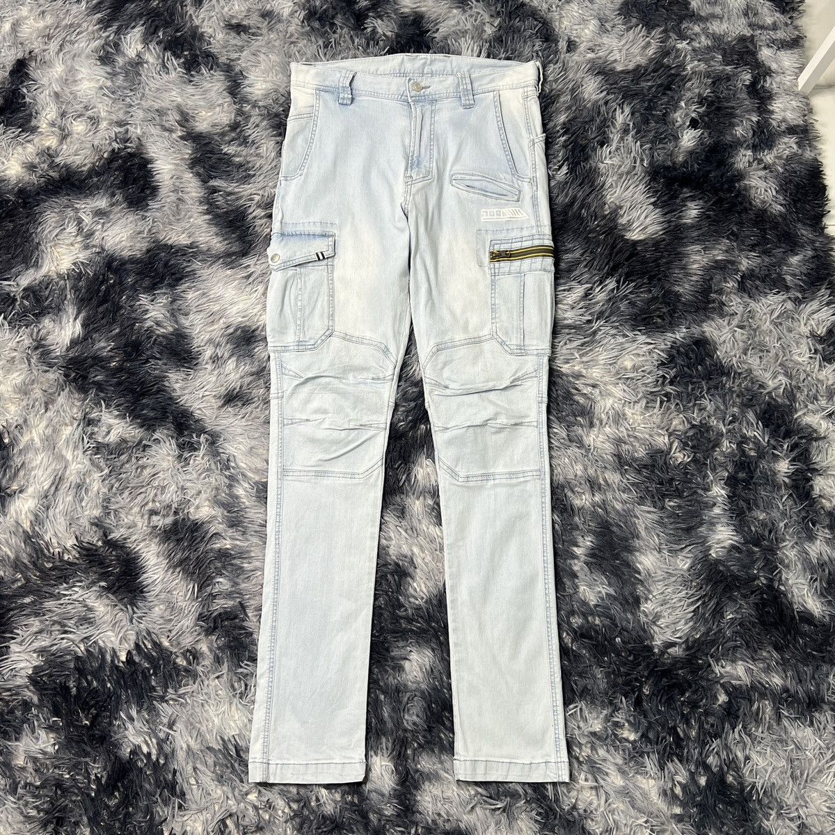 Japanese Brand Tora Double Knee Denim Cargo Pants Size US 31 - 1 Thumbnail