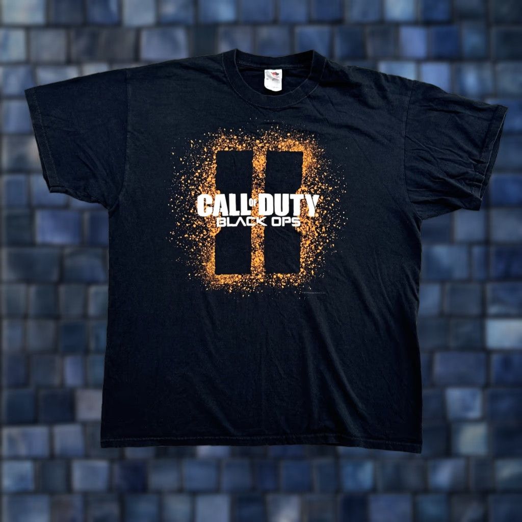 Fruit Of The Loom VINTAGE Call of Duty Black Ops II T-Shirt Mens XL Black Cotton Short Sleeve Crew Neck 2012 Activision Size US XL / EU 56 / 4 - 1 Thumbnail