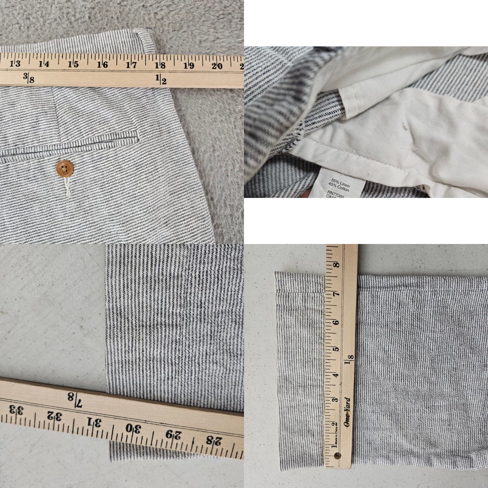 J.Crew J.CREW Pants Mens 35x30.5 Linen Blend Slim Straight Chino Size US 35 - 8 Thumbnail