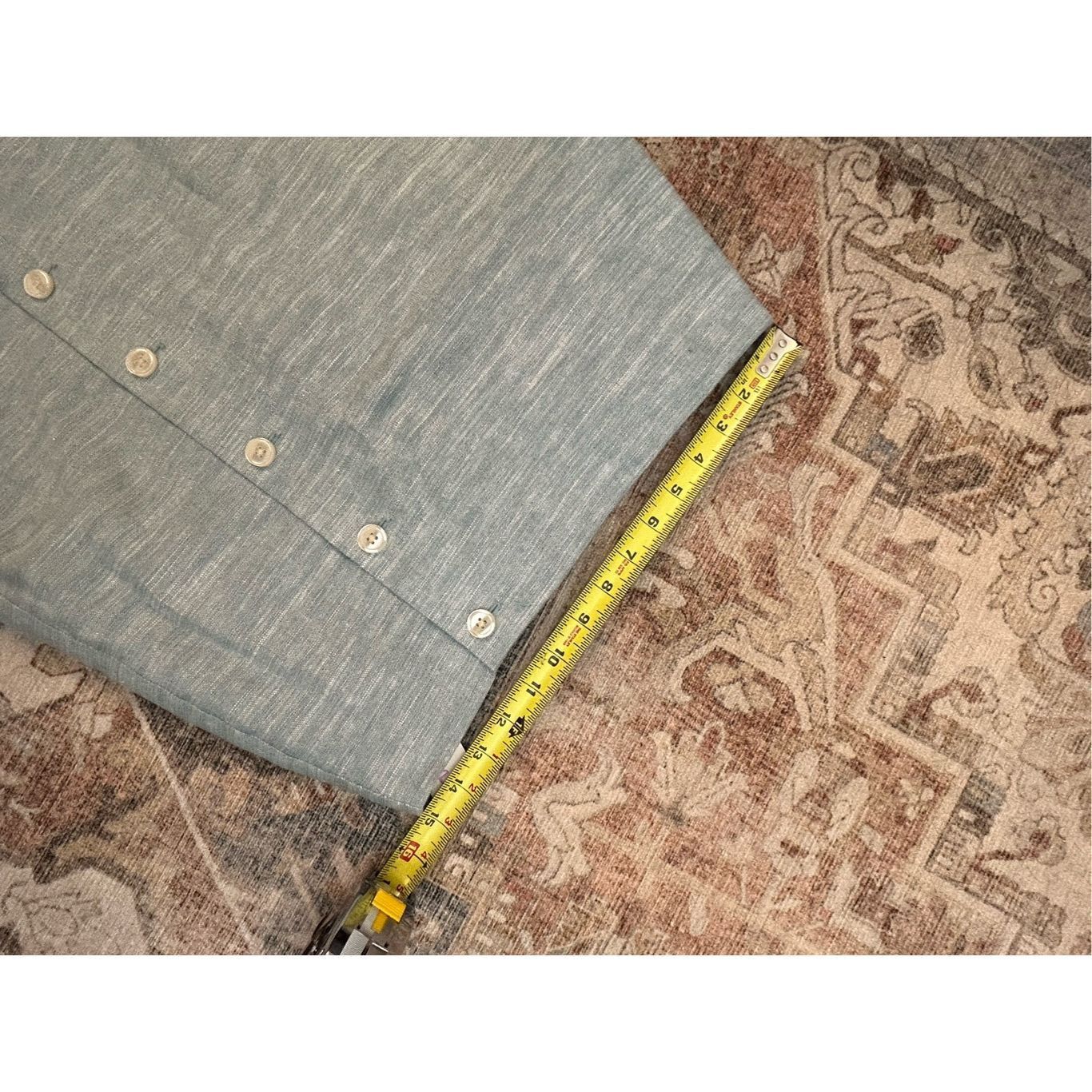 Loft LOFT Linen SEA BLUE W/ SILVER THREADS, Button, Mini Skirt, S Size 30" / US 8 / IT 44 - 3 Thumbnail
