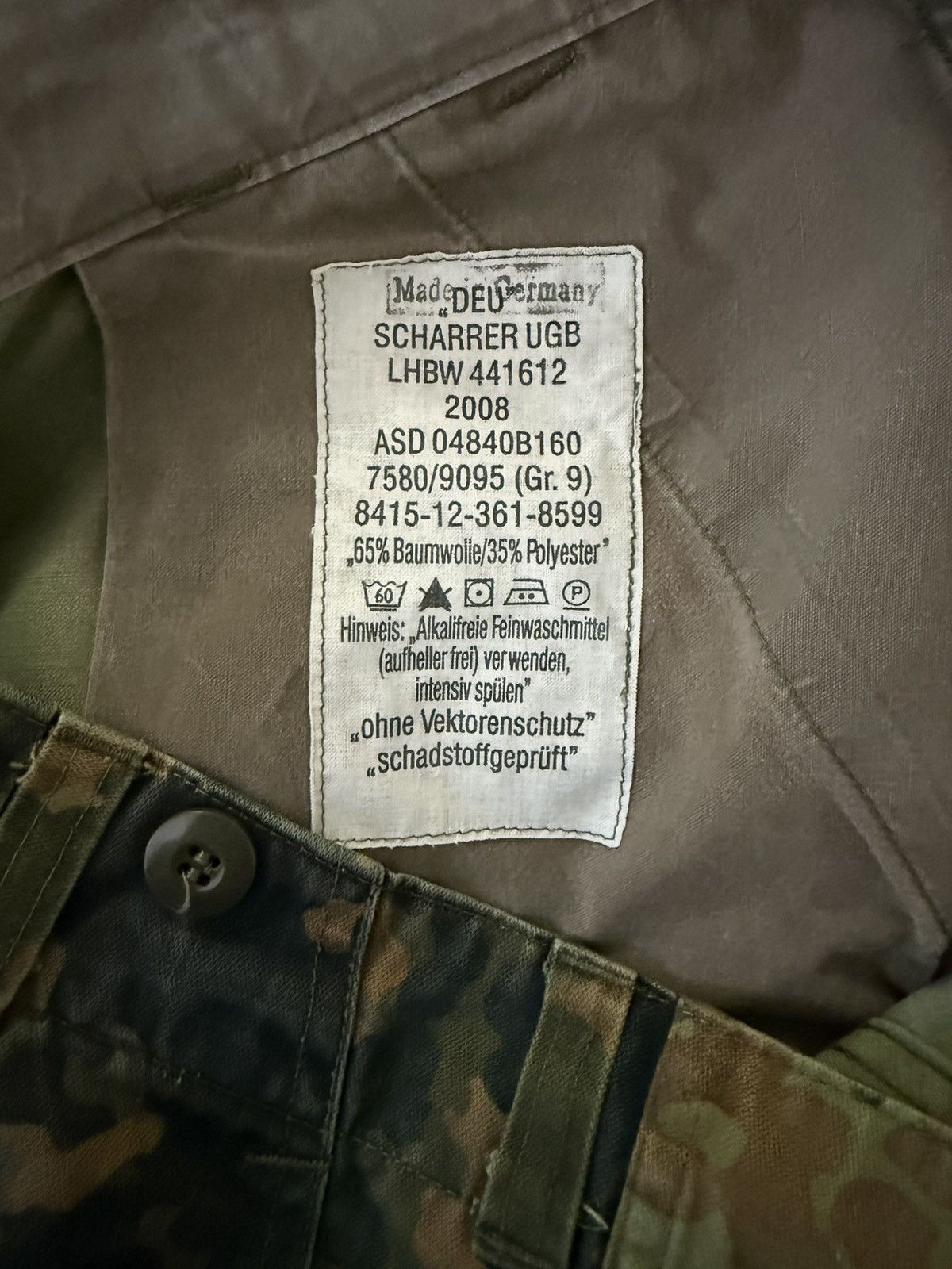Vintage Vintage German Flecktarn military Cargo battle pants Size US 36 / EU 52 - 9 Thumbnail