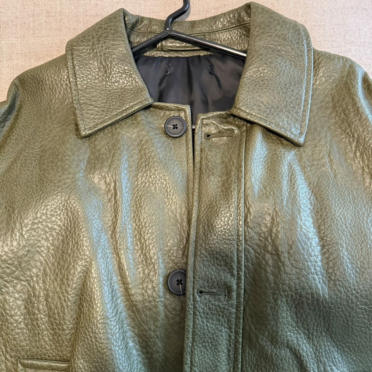 Zara Green pebbled leather jacket Size US S / EU 44-46 / 1 - 3 Thumbnail