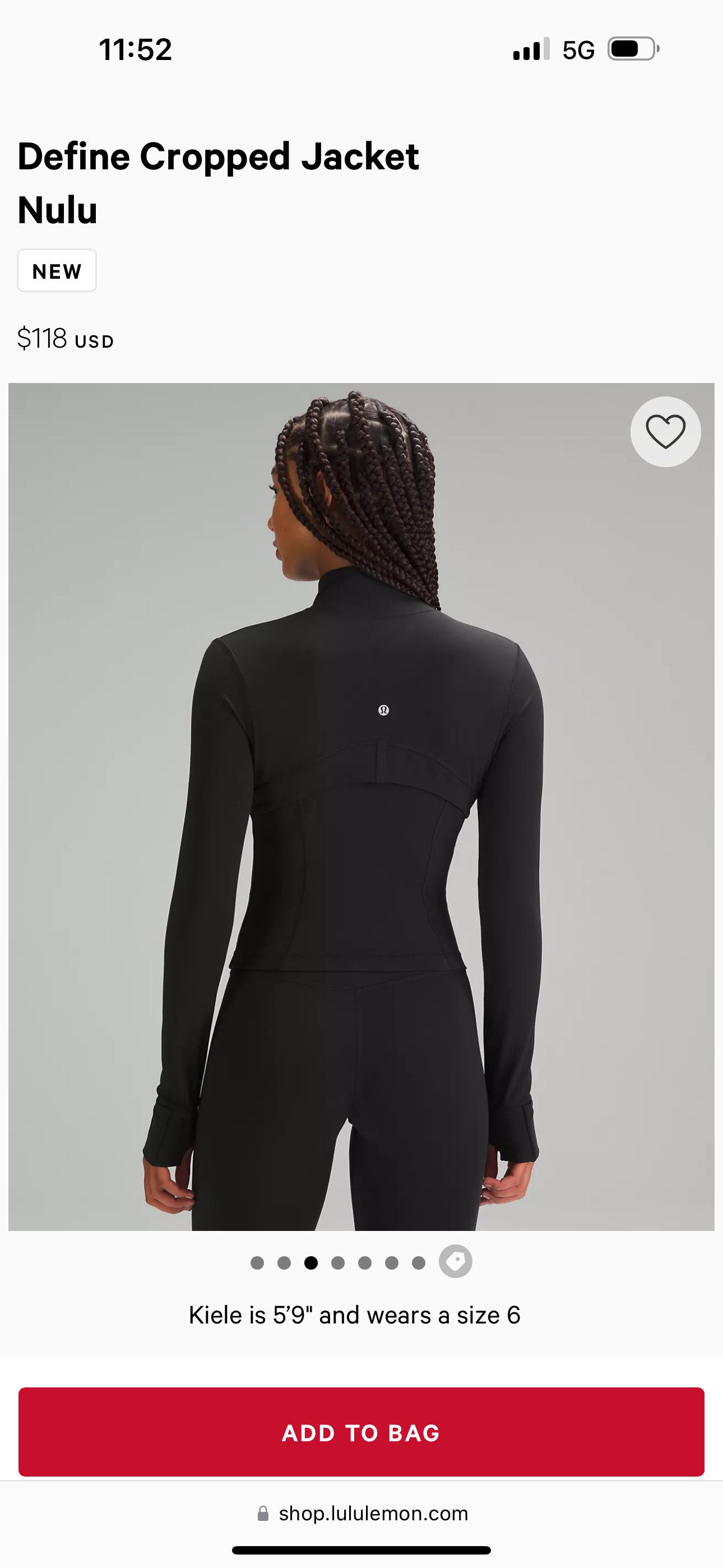 Lululemon Defined Cropped Jacket Nulu Size L / US 10 / IT 46 - 2 Thumbnail