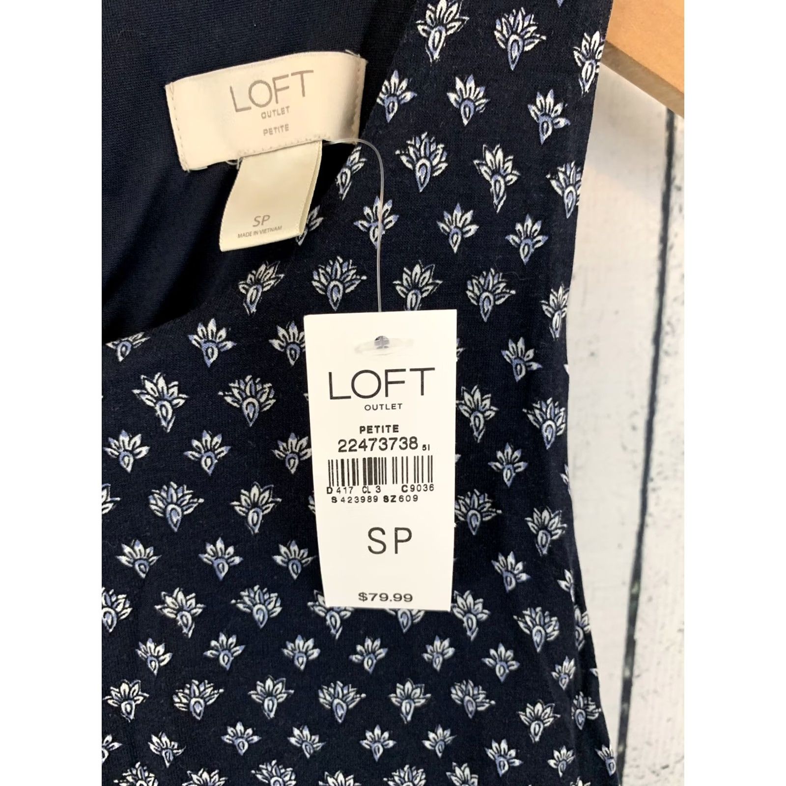 Ann Taylor VINTAGE Ann Taylor Loft Knee Length Dress Navy Blue Women's Small Petite Beach Dress Navy Blue Beach 90s Womens Size S / US 4 / IT 40 - 3 Thumbnail