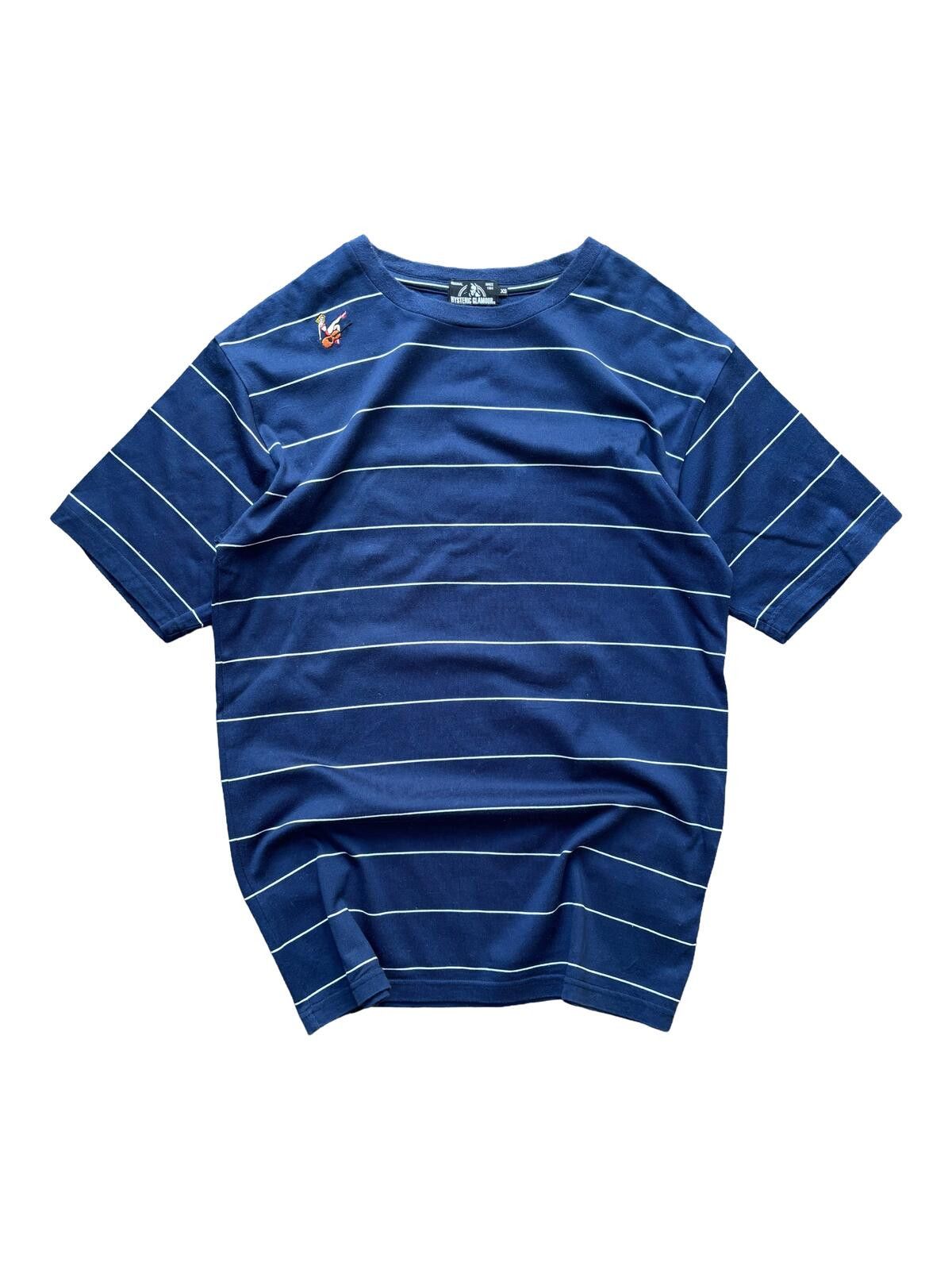 Hysteric Glamour Hysteric Glamour Striped Guitar Girl T Shirt Navy XS Size US XS / EU 42 / 0 - 1 Thumbnail