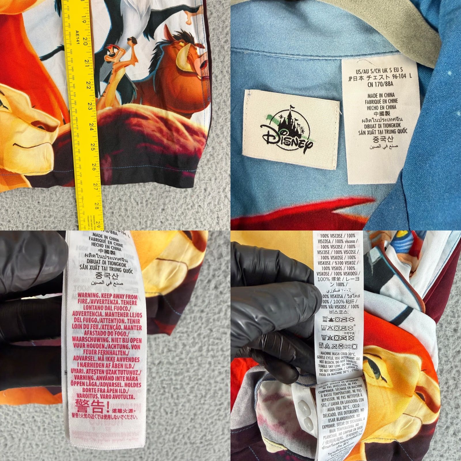 Disney Disney Lion King Button Down Shirt Mens Small Blue Mufasa Simba NWT Size US S / EU 44-46 / 1 - 8 Thumbnail