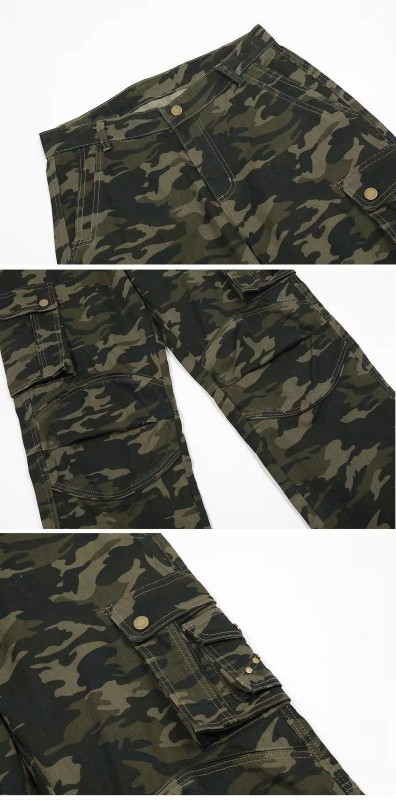 Designer Camouflage flared cargo pattern pants jeans Size US 32 / EU 48 - 7 Thumbnail