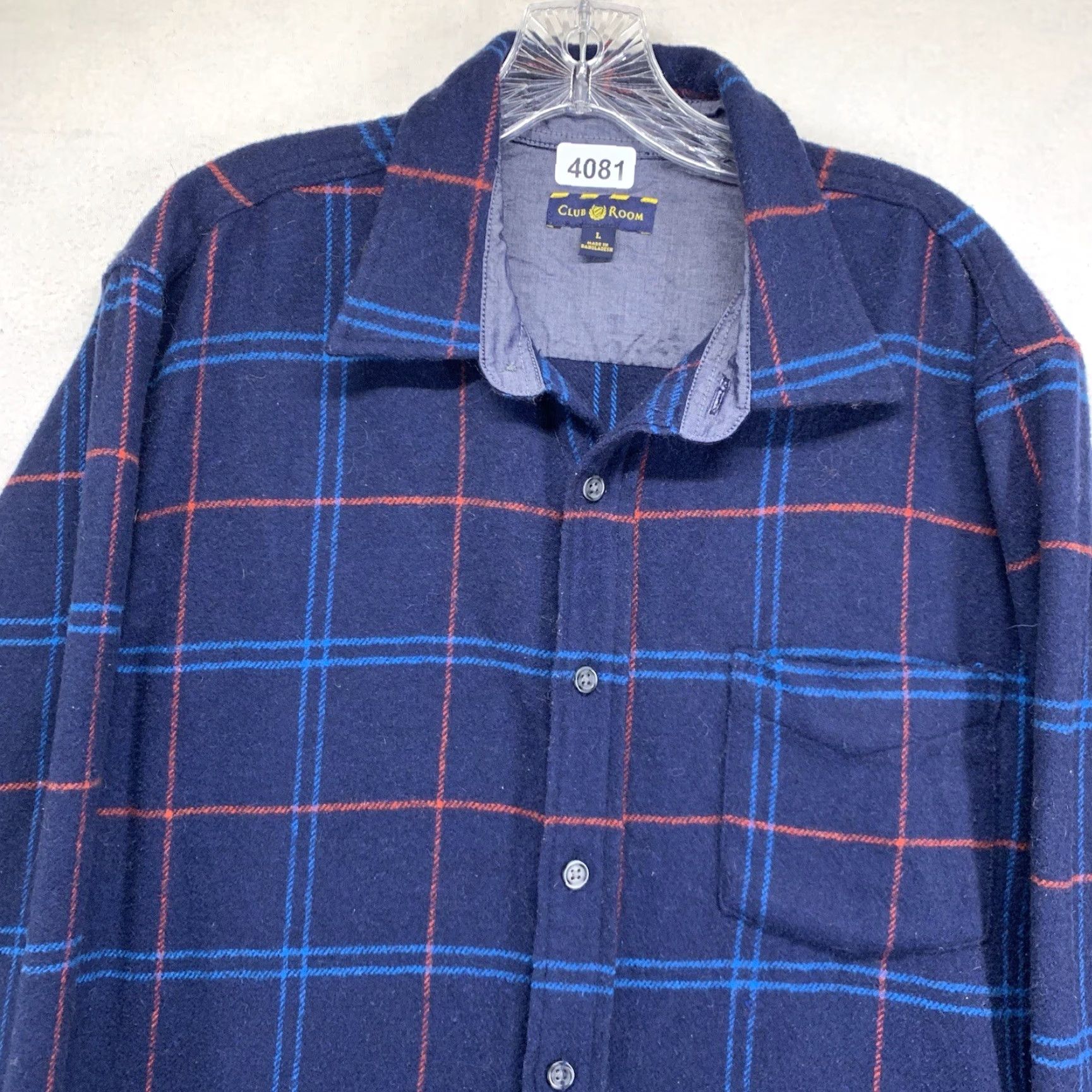 Club Room Club Room Shirt Men L Blue Plaid Flannel Wool Blend Button-Up Long Sleeve Casual Workwear 80s 90s Grunge Outdoor EUC Size US L / EU 52-54 / 3 - 2 Thumbnail