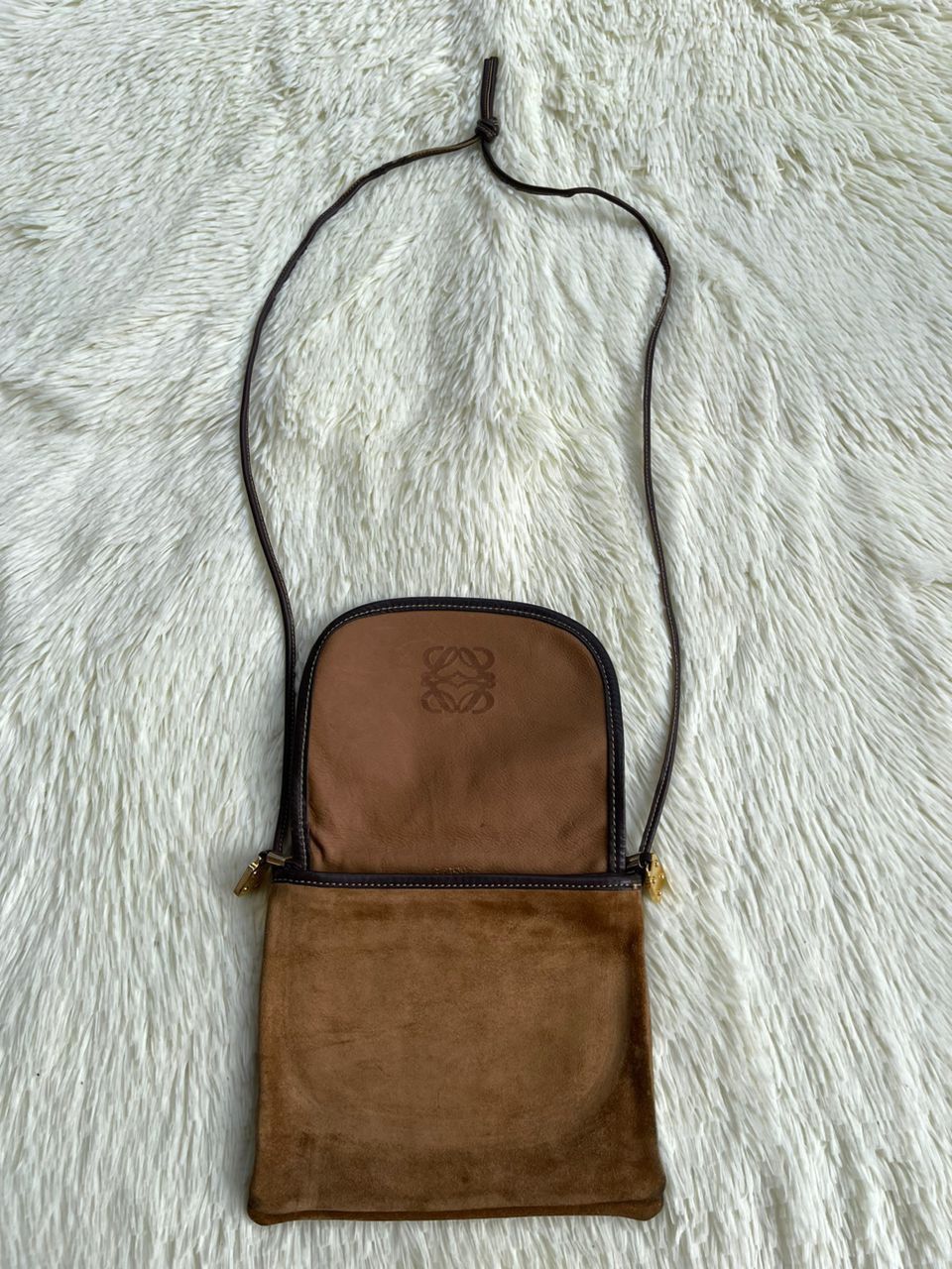 Loewe × Vintage Loewe Suede Leather Sling Bag Size ONE SIZE - 9 Thumbnail
