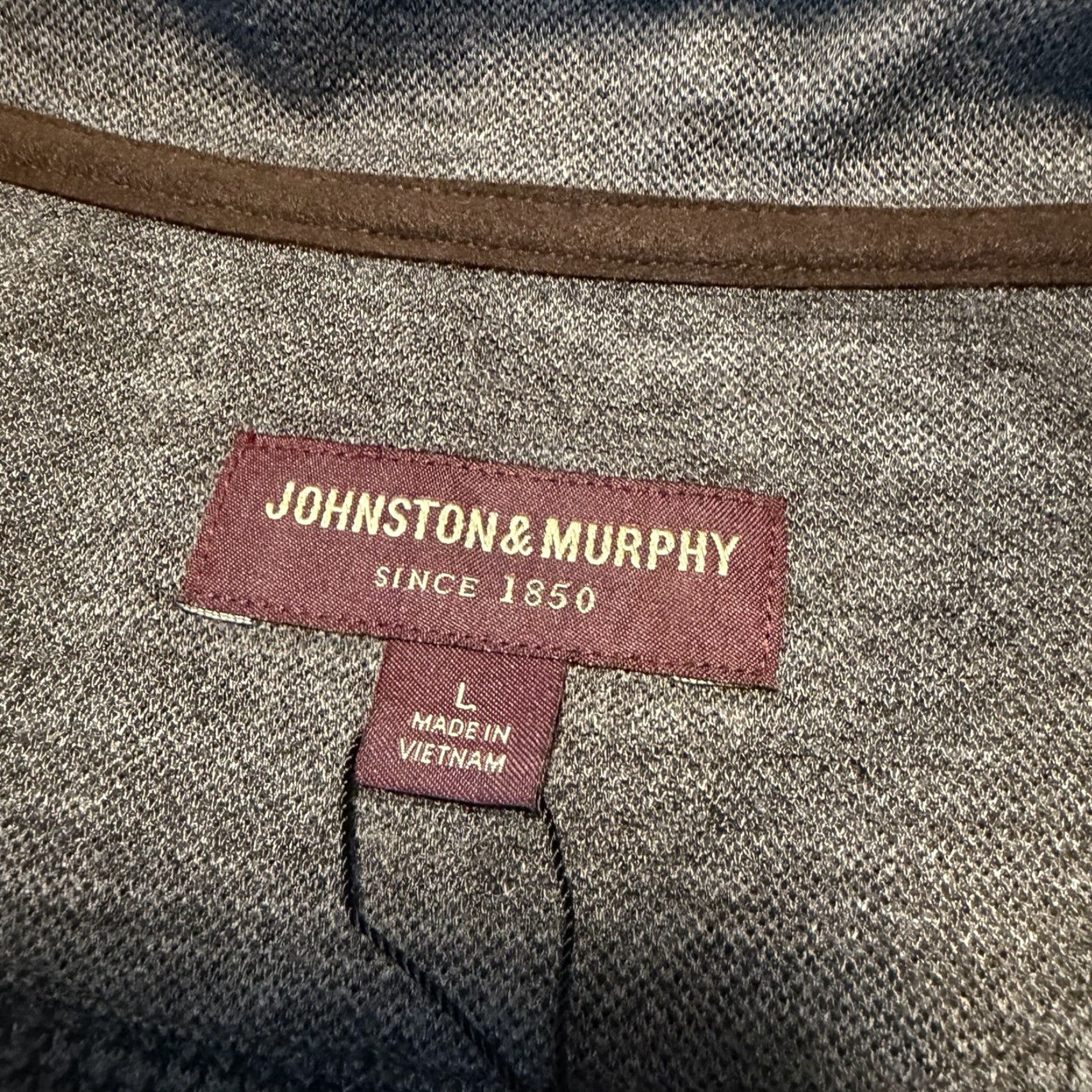 Johnston & Murphy Johnston & Murphy Mens Gray Full Zip Mock Neck Jacket L Houndstooth New Size US L / EU 52-54 / 3 - 4 Thumbnail