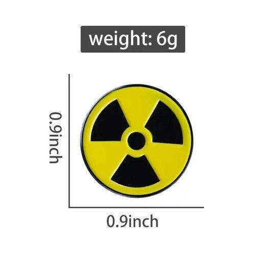 Jewelry Radioactive Symbol Pin Size ONE SIZE - 2 Thumbnail
