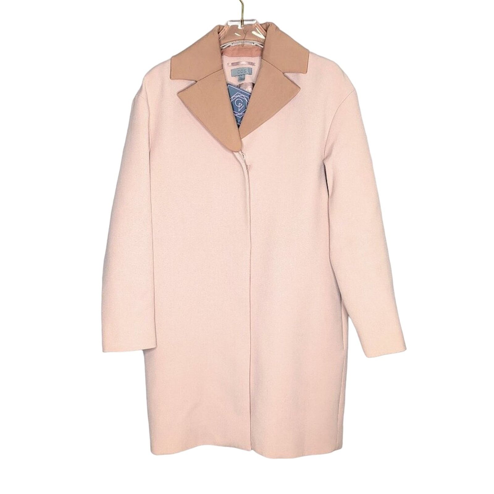 Cos COS Pale Pink Long Sleeve Coat Zip Pockets Detachable Collar Size XS / US 0-2 / IT 36-38 - 1 Thumbnail