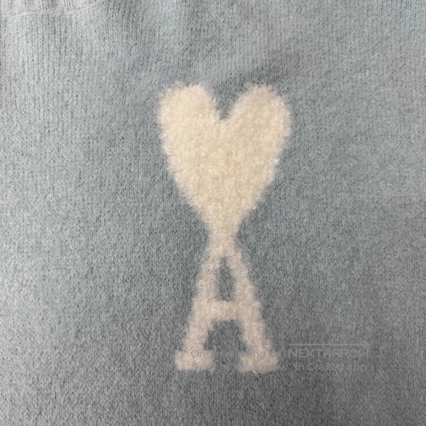 AMI Blue Turtleneck Sweater with Heart and A Design XL. Size US XL / EU 56 / 4 - 3 Thumbnail