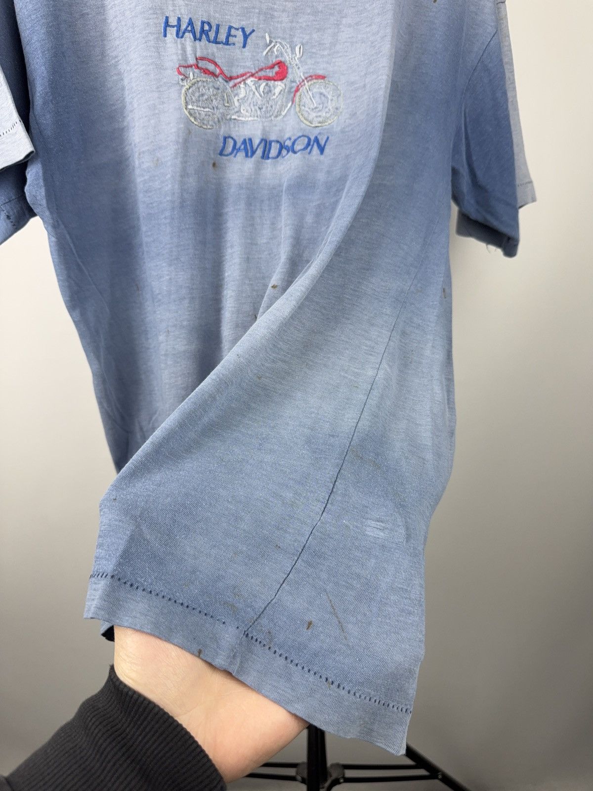 Harley Davidson 90s Vntg Distressed Harley Davidson Embroidered Motorcycle Size US M / EU 48-50 / 2 - 8 Thumbnail