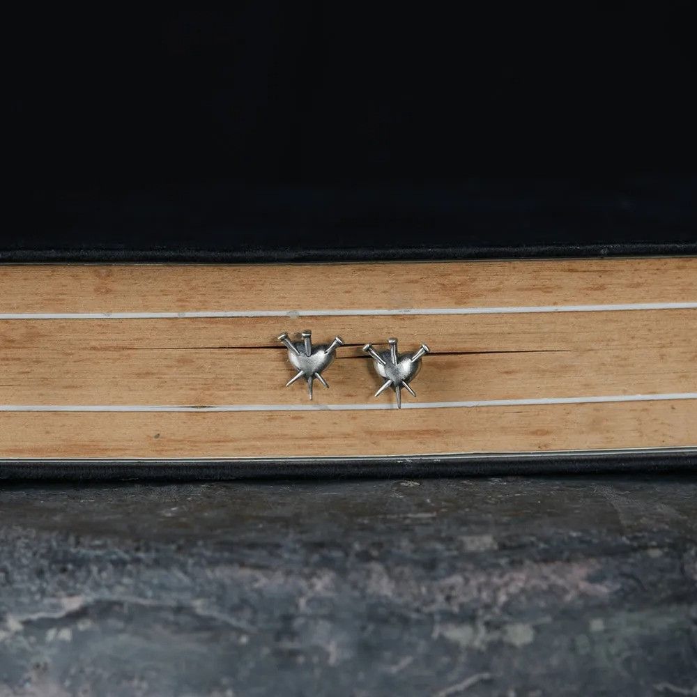 Jewelry Piercing Heart Stud Earrings 925 Sterling Silver Ear Gift Size ONE SIZE - 2 Thumbnail