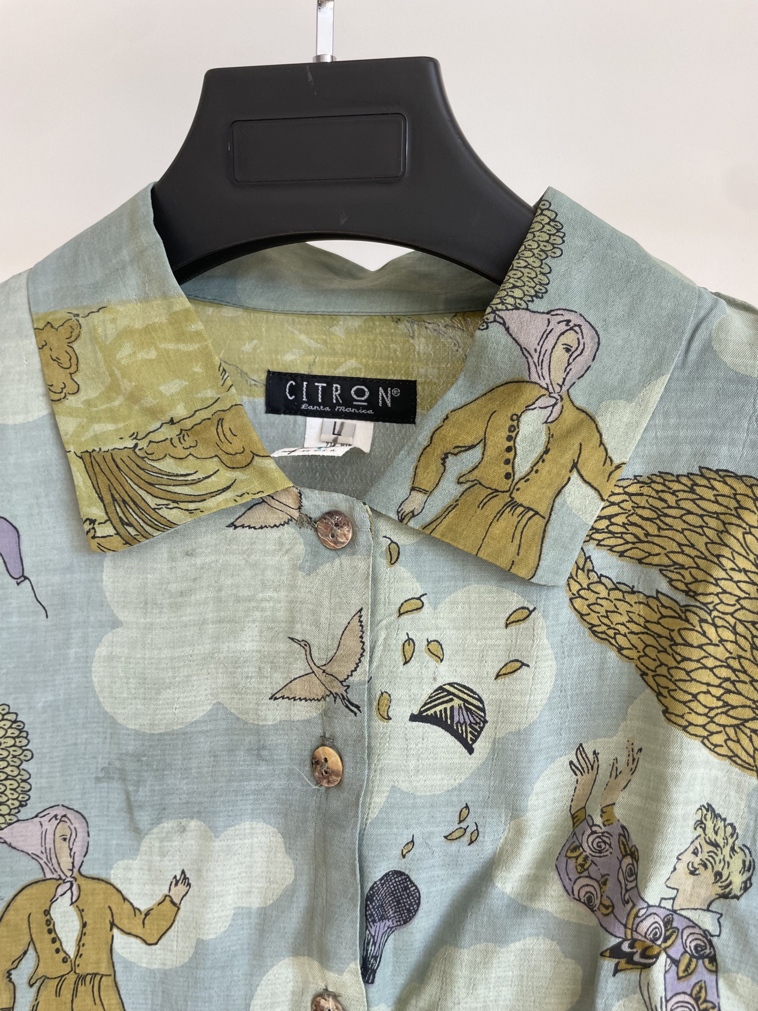 Vintage Citron Vintage Graphic Scene Button Up Shirt Size US L / EU 52-54 / 3 - 2 Thumbnail