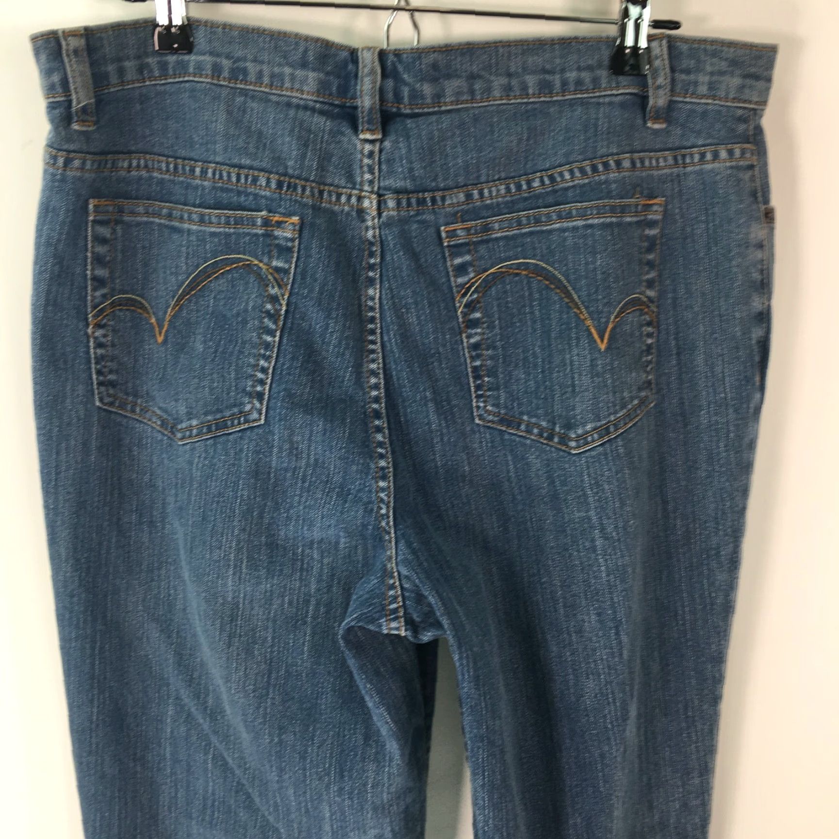 Denime Venezia Womens Casual Flat Front Stretch And Flare Denim Blue Jeans Size 8 Tall Size 30" / US 8 / IT 44 - 4 Thumbnail