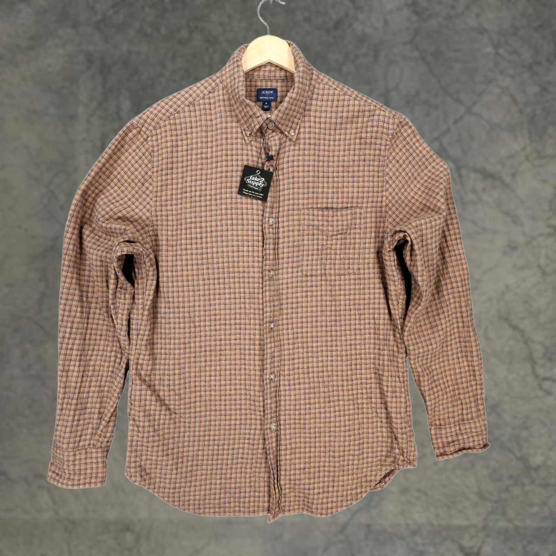J.Crew J.Crew Mens Medium Brown Excellent Plaid Long Sleeve Button Down Twill Size US M / EU 48-50 / 2 - 1 Thumbnail