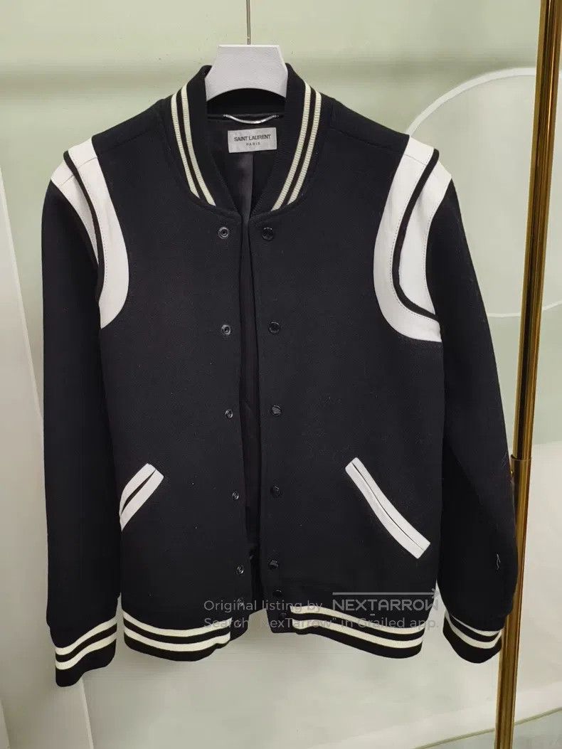 Saint Laurent Paris Saint Laurent Paris Black and White Colorblocked Baseball Size US S / EU 44-46 / 1 - 2 Thumbnail