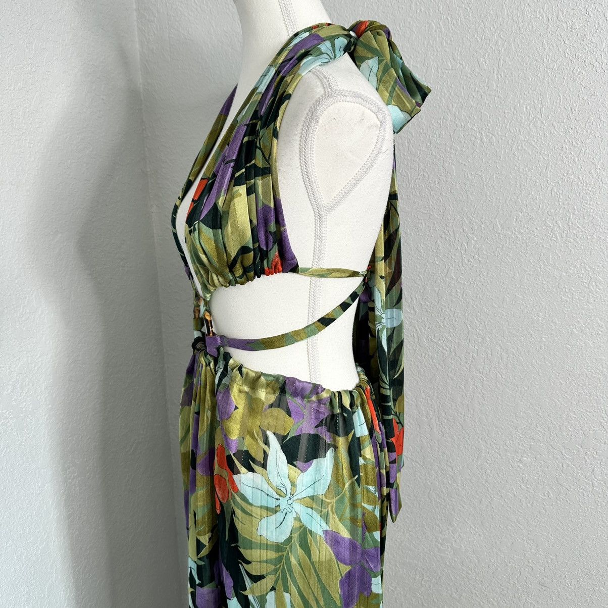 Bronx and Banco NWOT BRONX AND BANCO Tropics Maxi Dress Silk cutout dress XS Size XS / US 0-2 / IT 36-38 - 4 Thumbnail