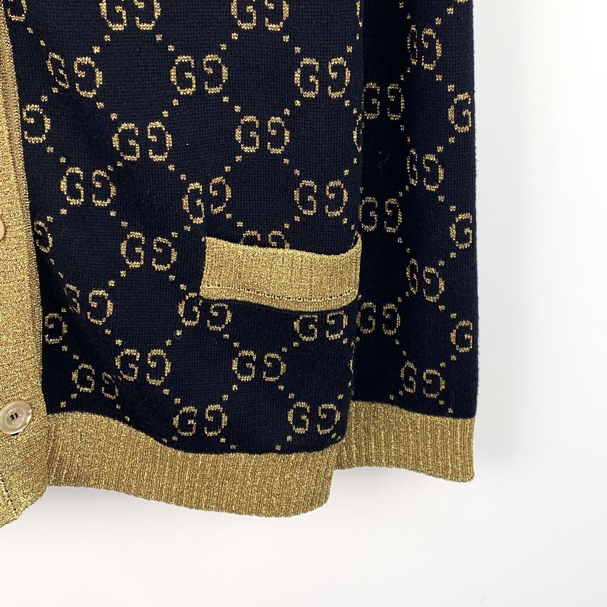 Gucci Gucci Colorblocked Logo All Over Print Cotton Knit Cardigan Size M / US 6-8 / IT 42-44 - 4 Thumbnail