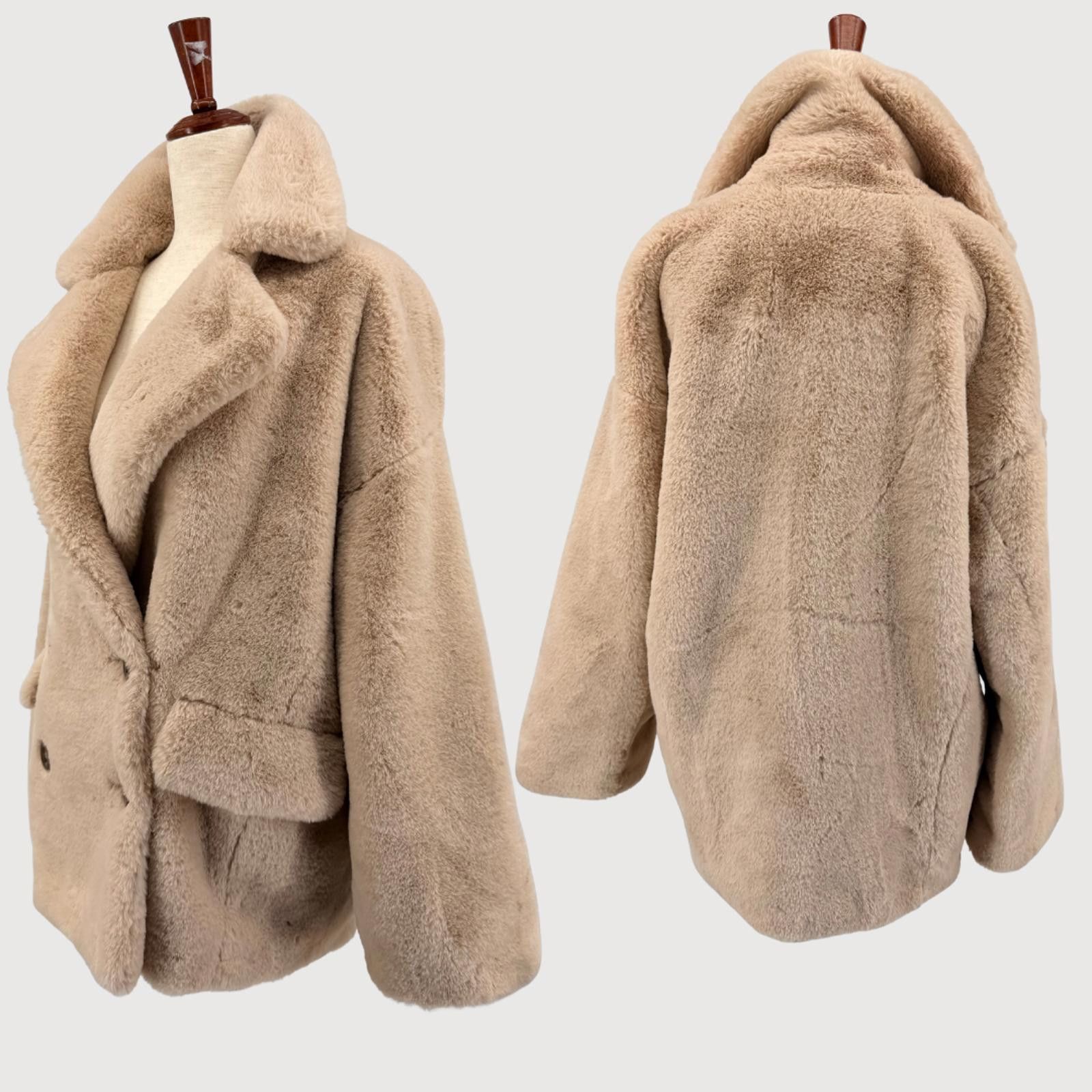 Free People Free People Faux Fur Coat Taupe Teddy Jacket S Size S / US 4 / IT 40 - 3 Thumbnail