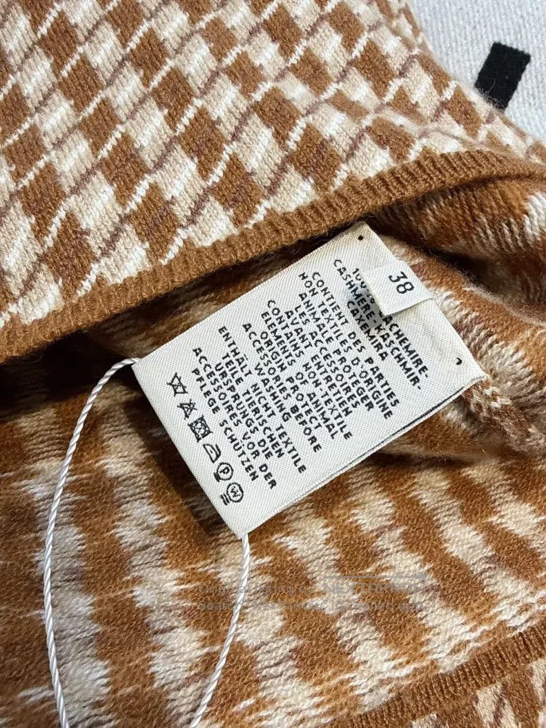 Hermes Hermes Brown Houndstooth Pure Cashmere Turtleneck Sweater Size XS / US 0-2 / IT 36-38 - 6 Thumbnail
