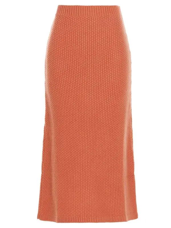 Chloe o1y0825 Midi Skirt in Salmon Pink Size 30" / US 8 / IT 44 - 1 Thumbnail